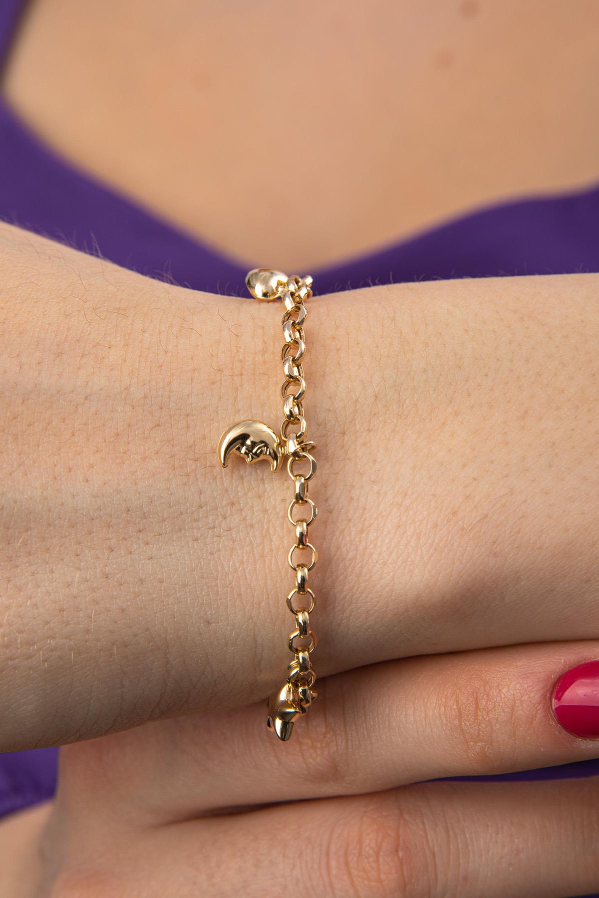 14K Gold Rolo Lucky Charm Bracelet 2