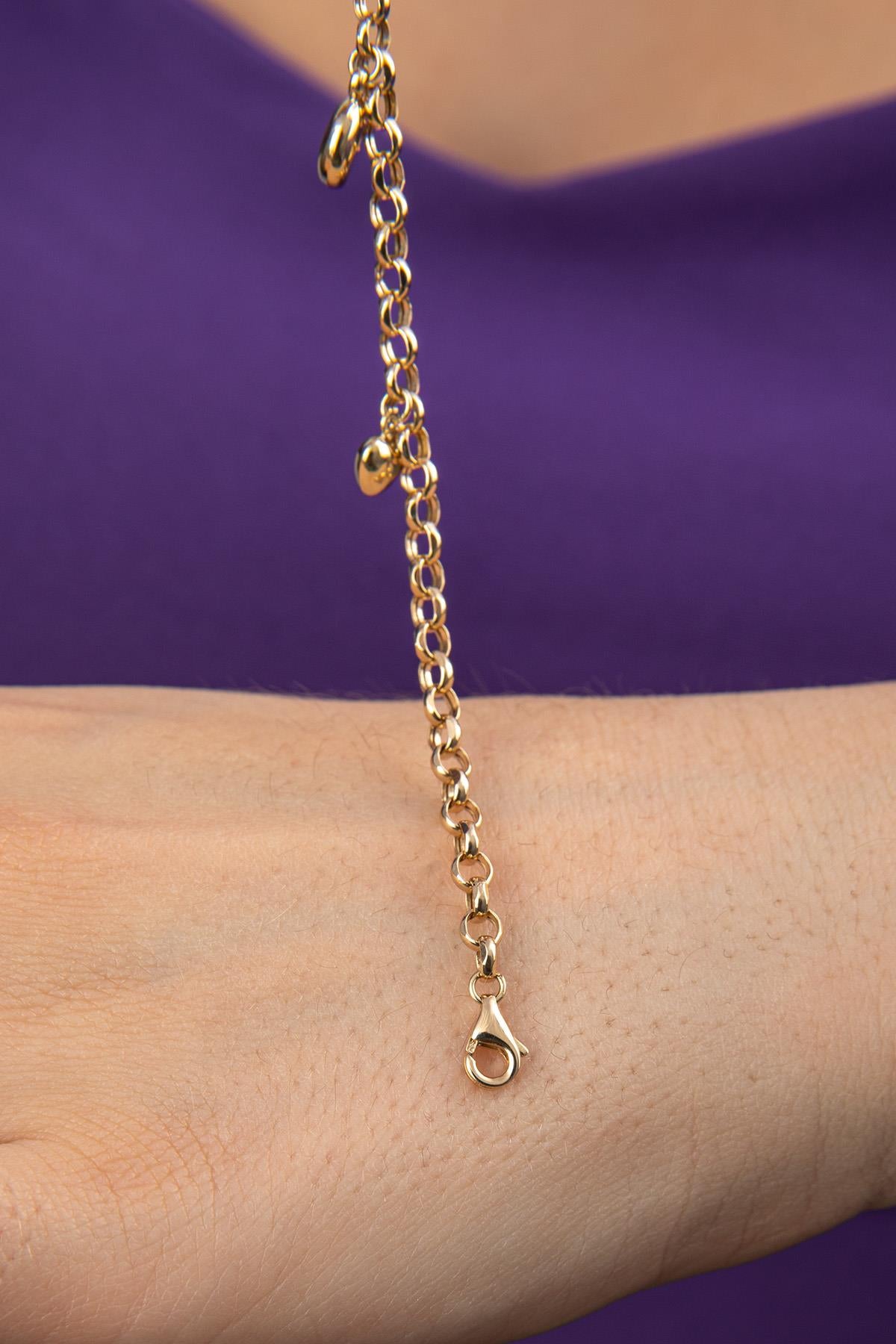 14K Gold Rolo Lucky Charm Bracelet 2