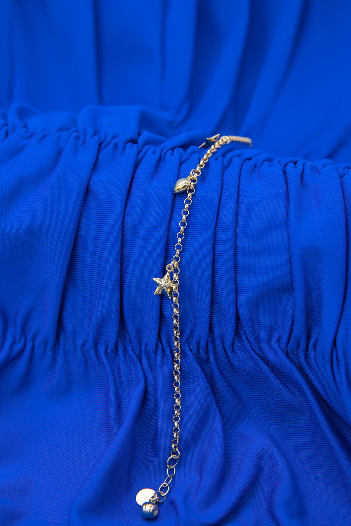 14K Gold Rolo Star & Heart Charm Bracelet