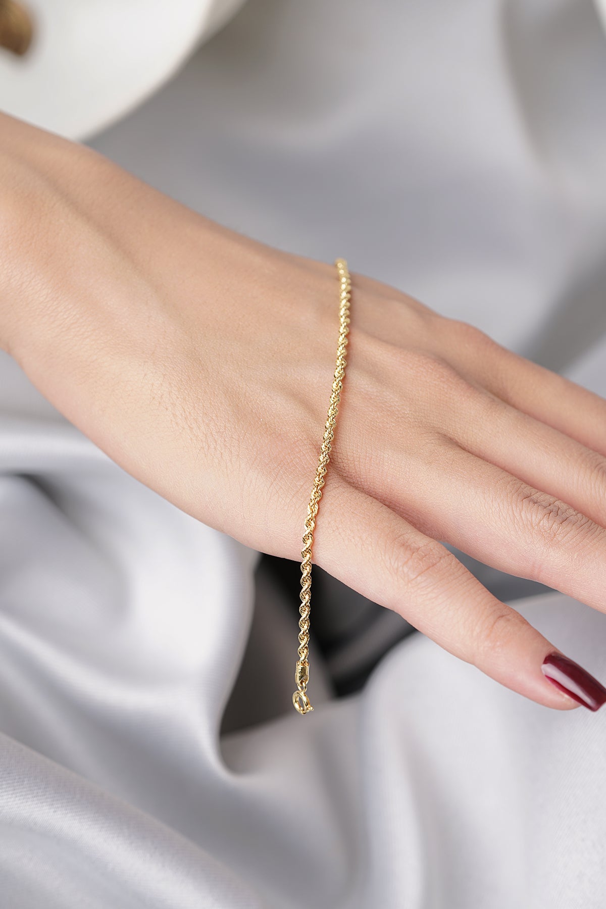 14K Gold Rope Chain Bracelet