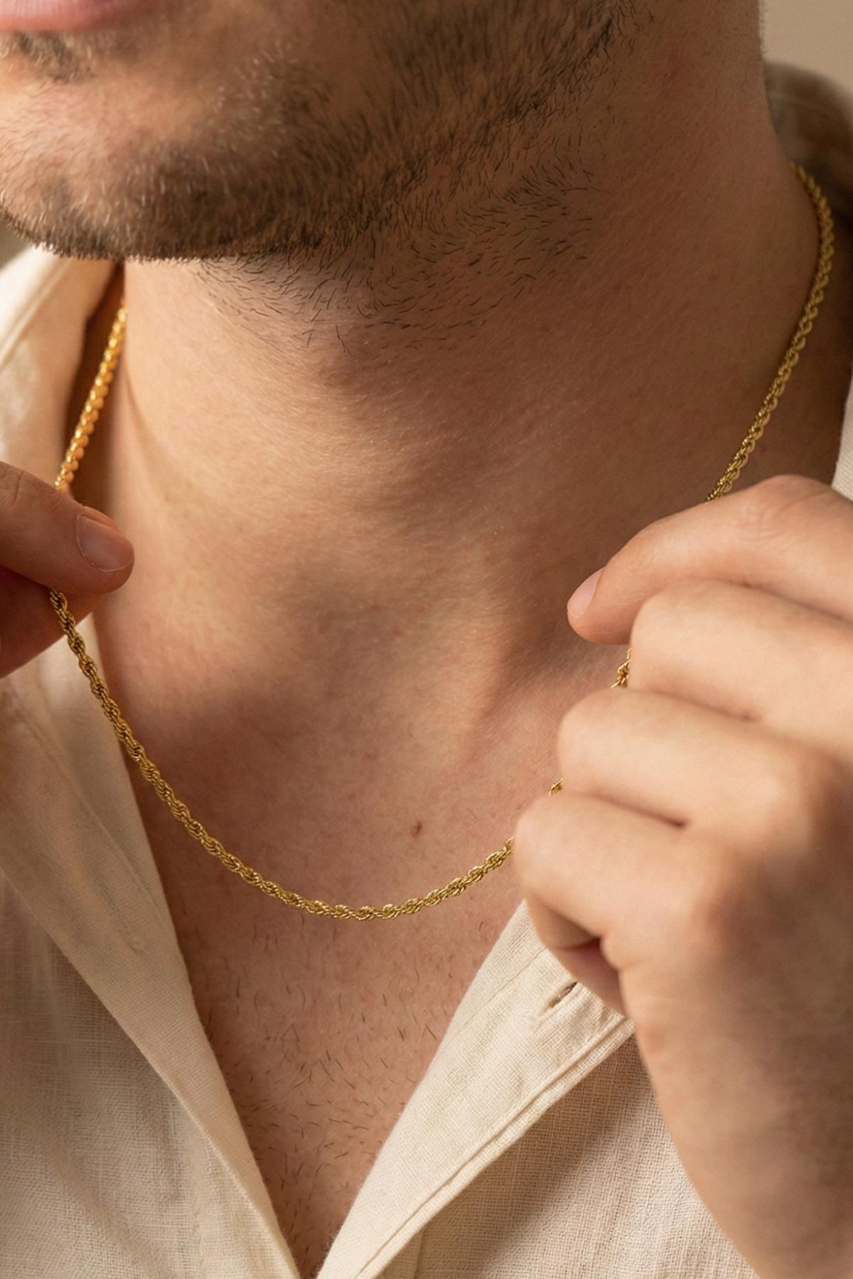 14K Gold Rope Chain For Men 0.102 inch
