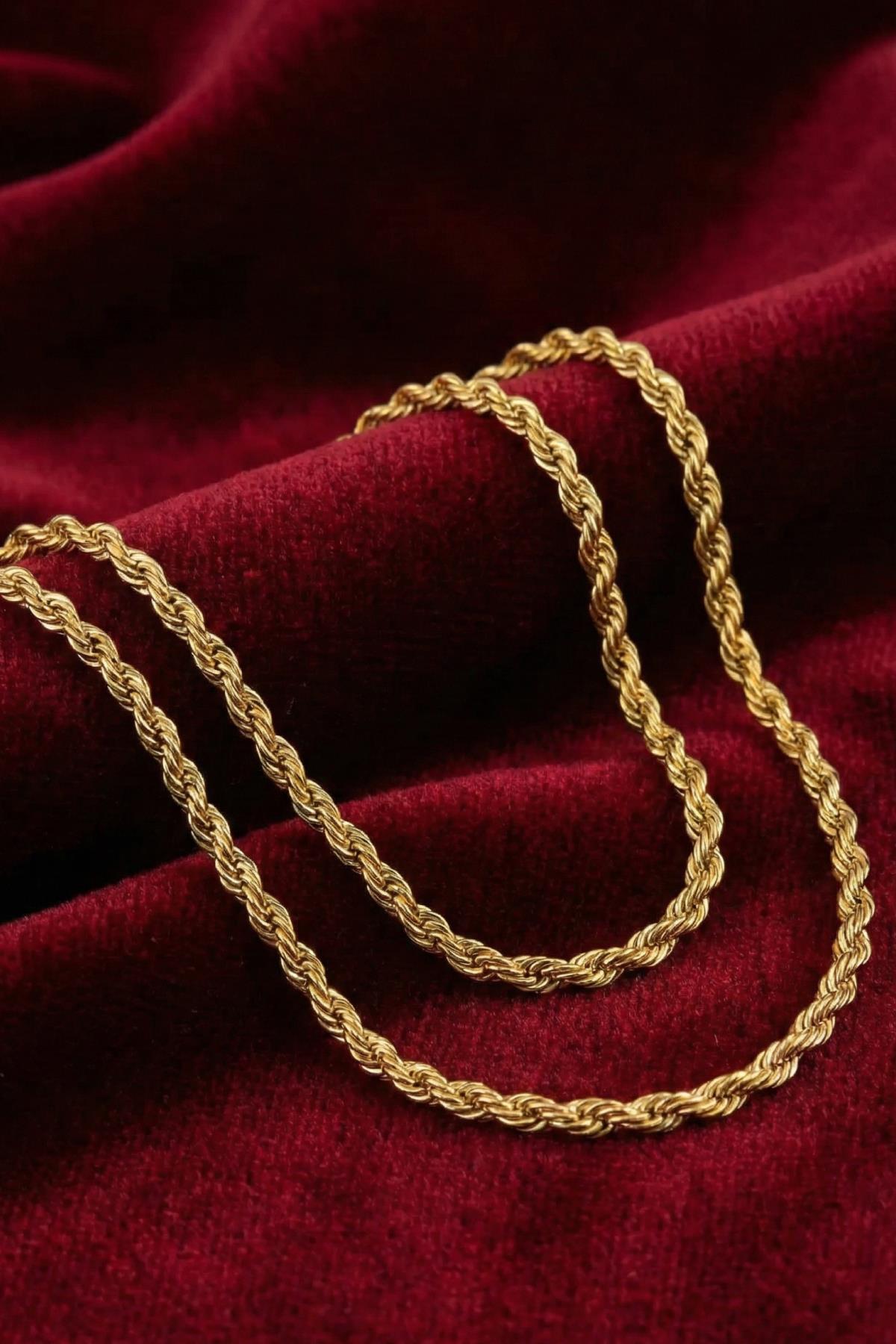 14K Gold Rope Chain For Men 0.102 inch