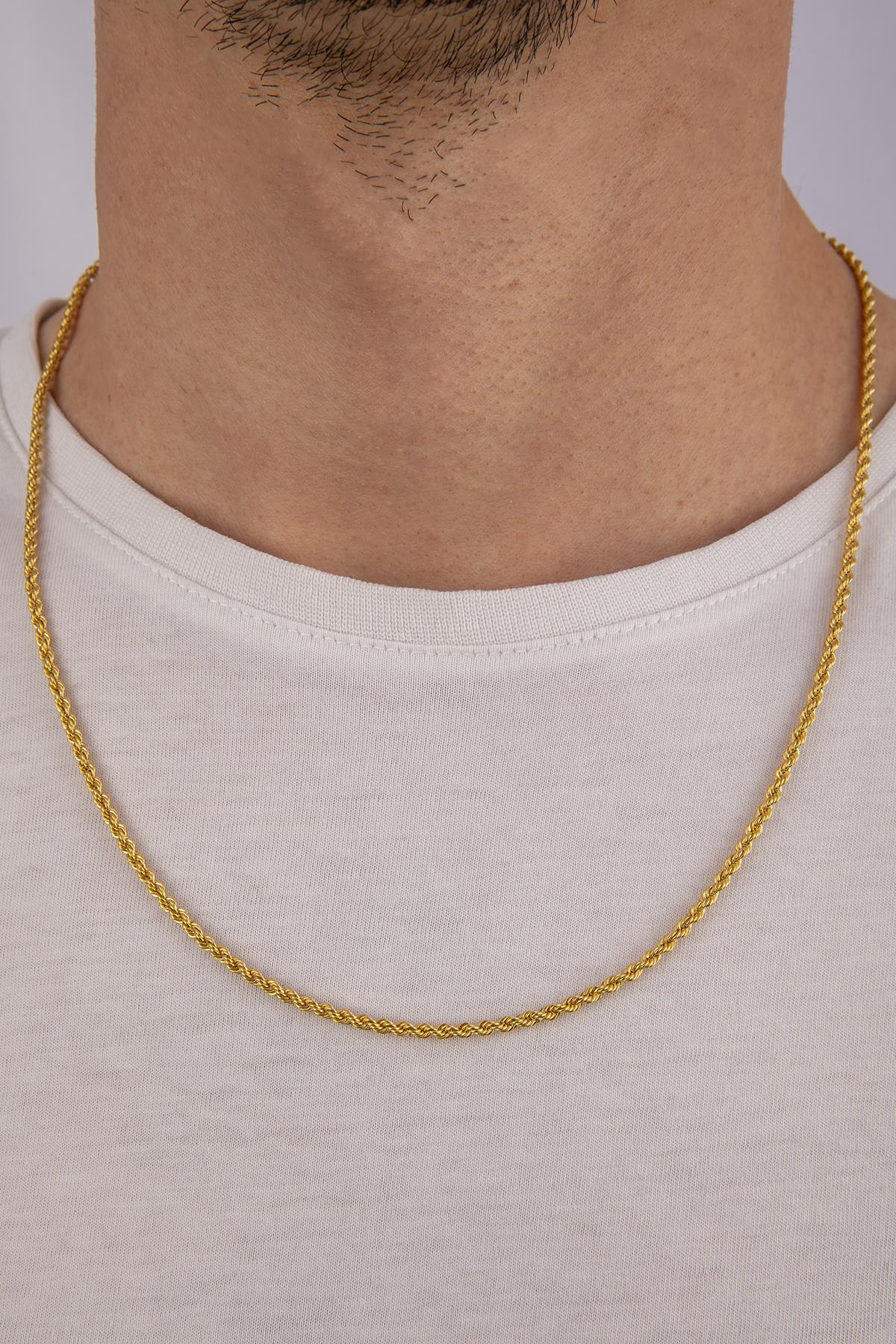 14K Gold Rope Chain For Men 0.102 inch