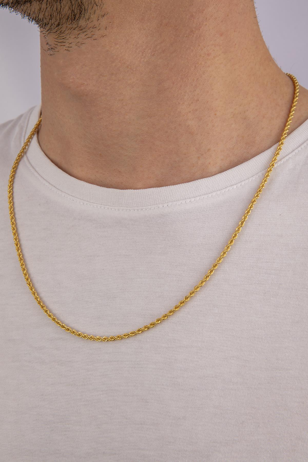 14K Gold Rope Chain For Men 0.102 inch