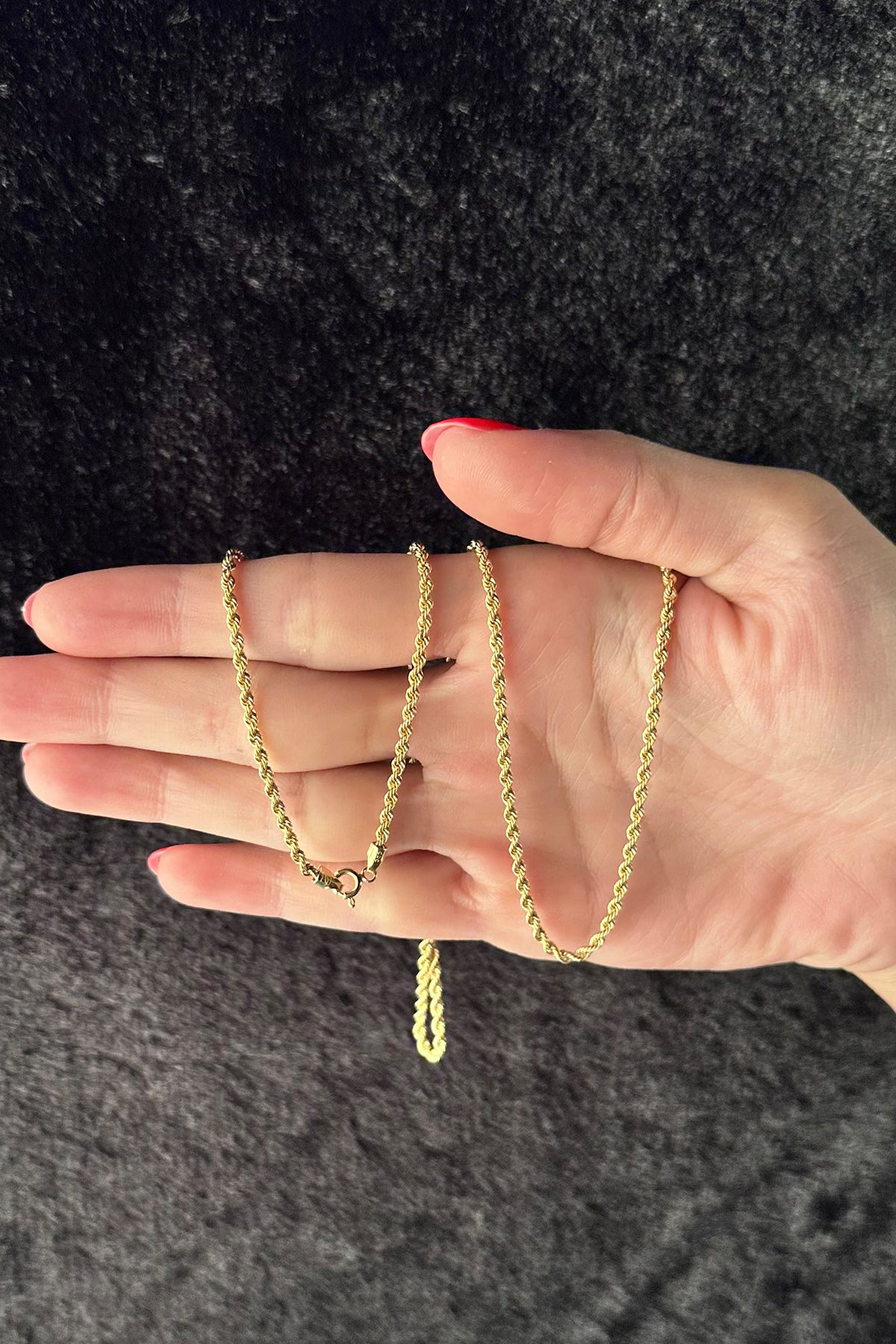 14K Gold Rope Chain Necklace