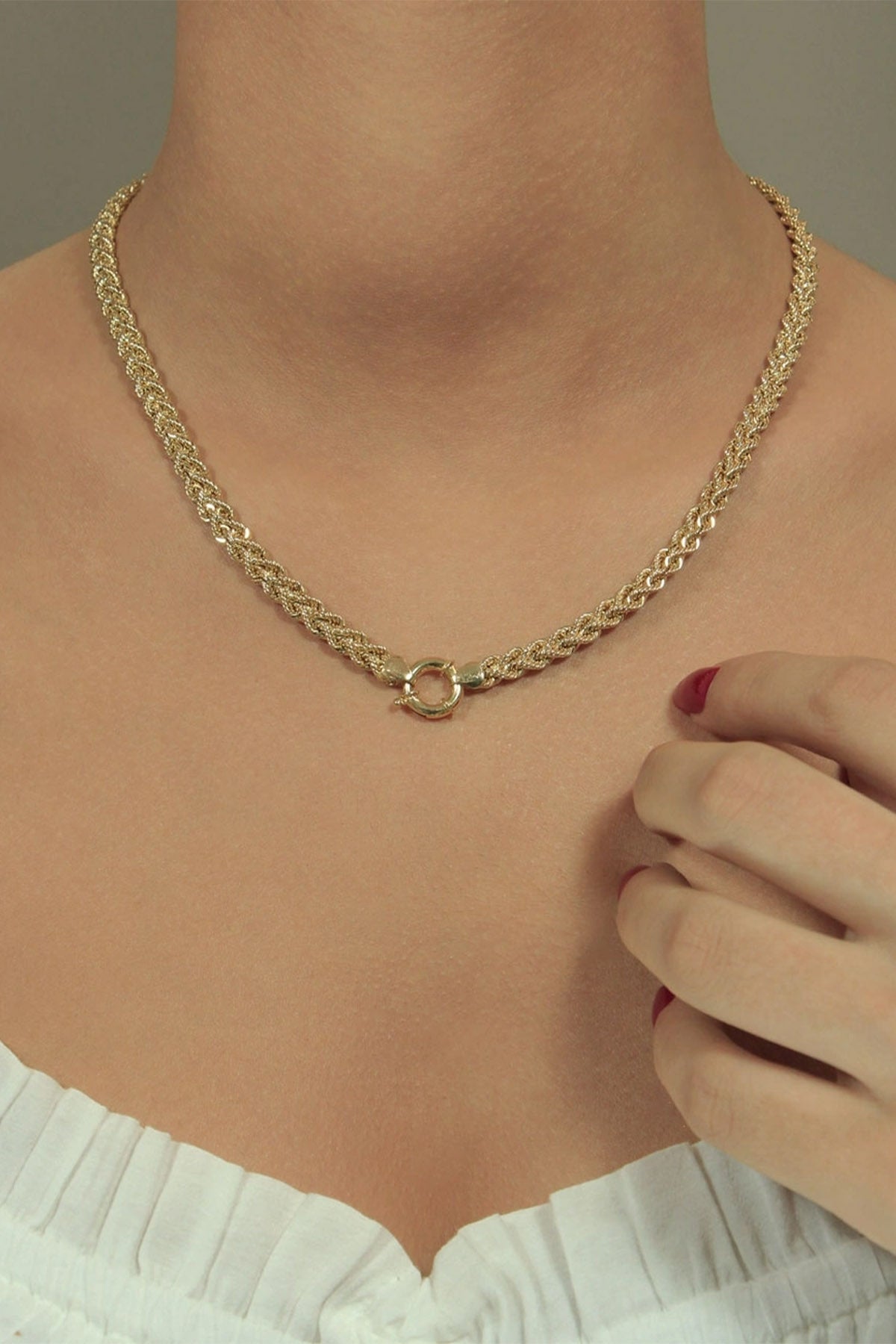 14K Gold Rope Knitting Chain Set (Bracelet - Chain )