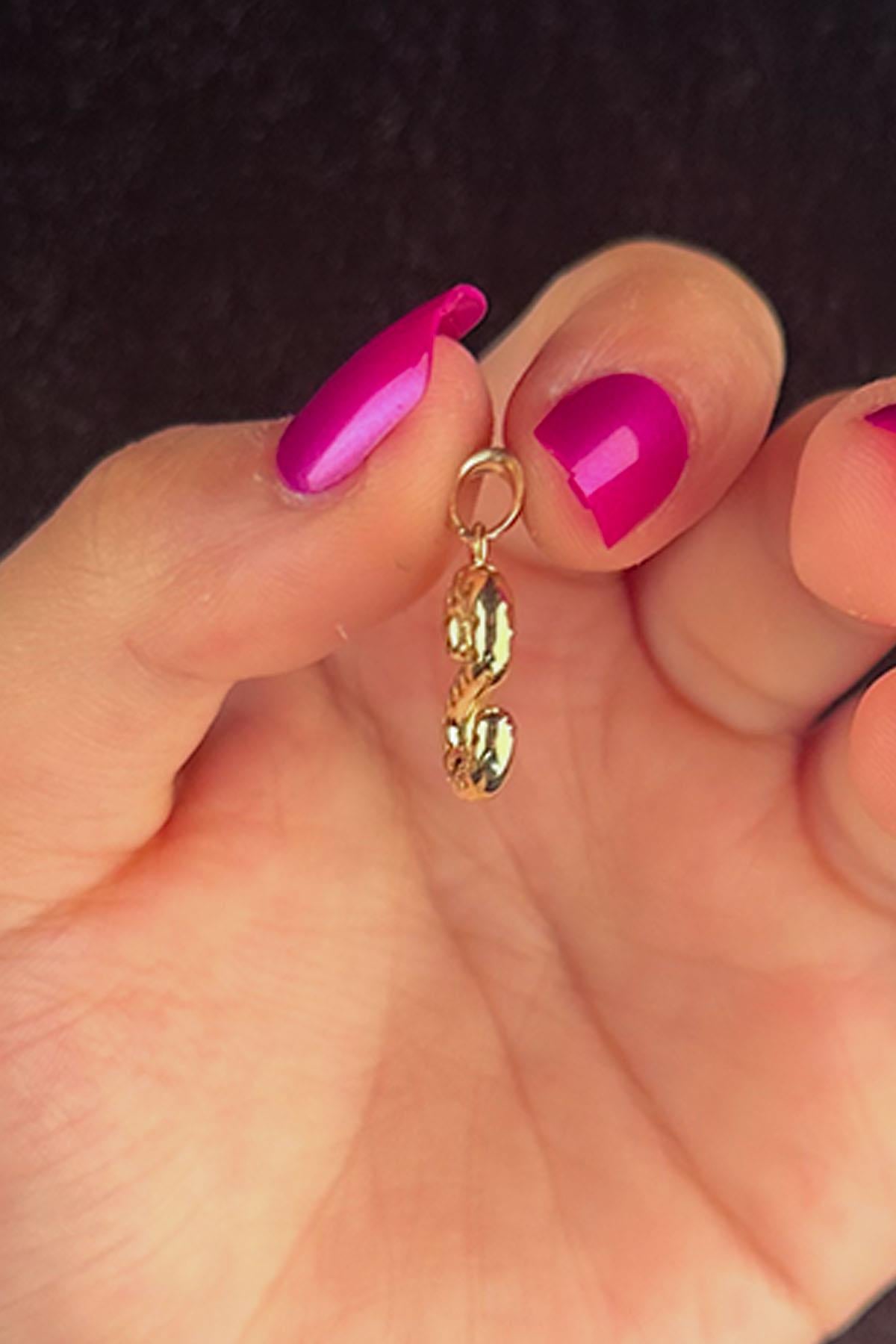 14K Solid Gold S Letter Charm