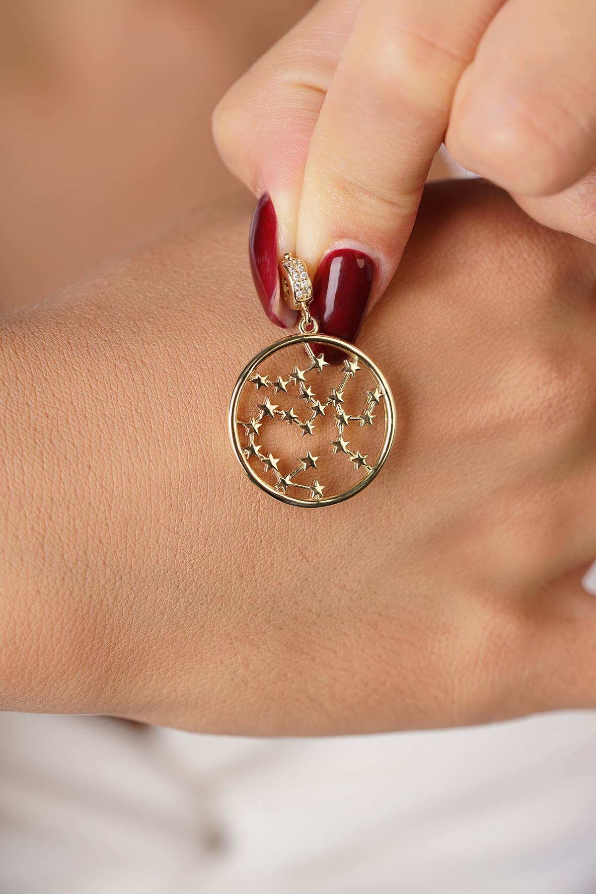 14K Gold Sagittarius Zodiac Constellation Pendant
