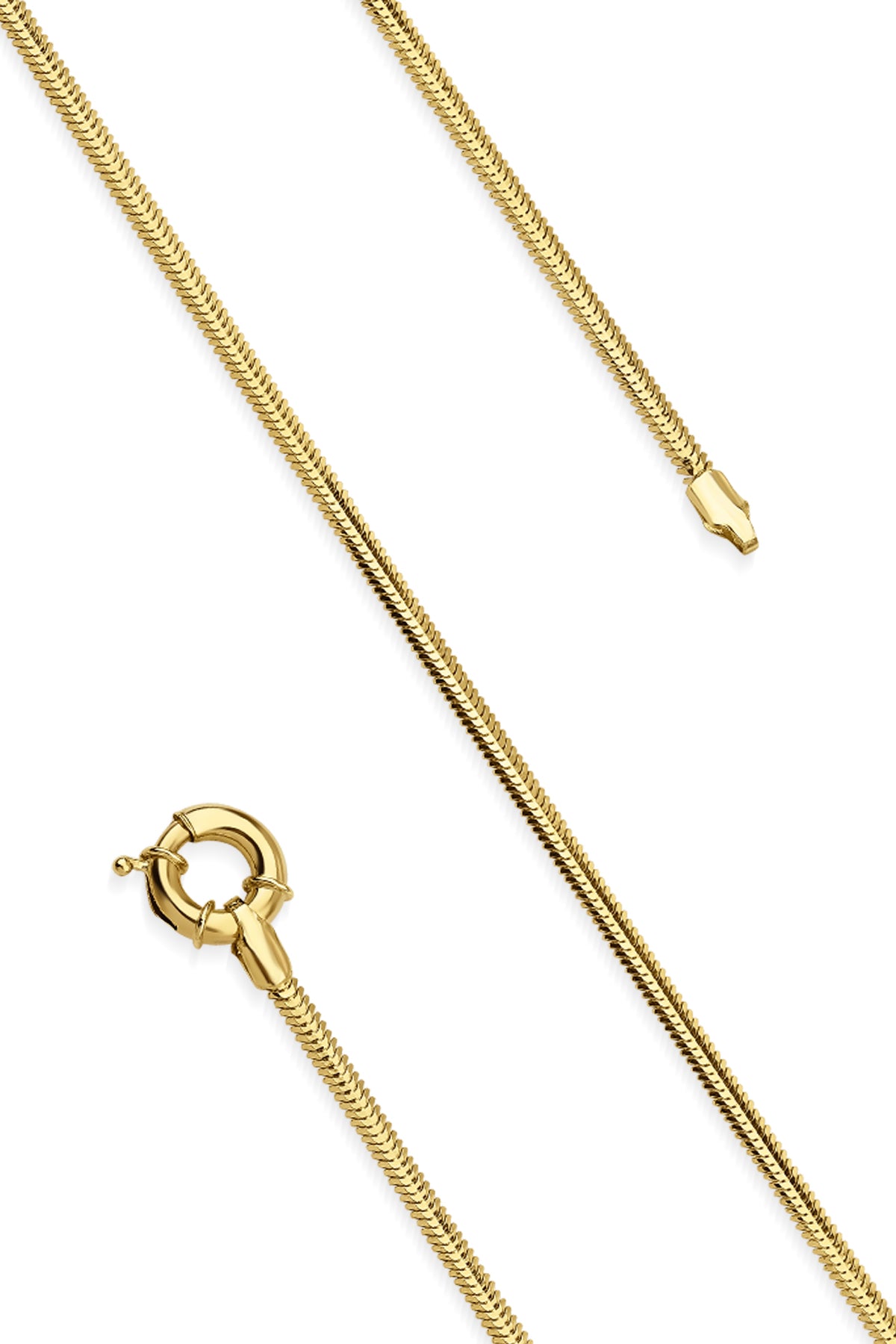 14K Gold Sailor Lock Classic Snake Chain Bracelet