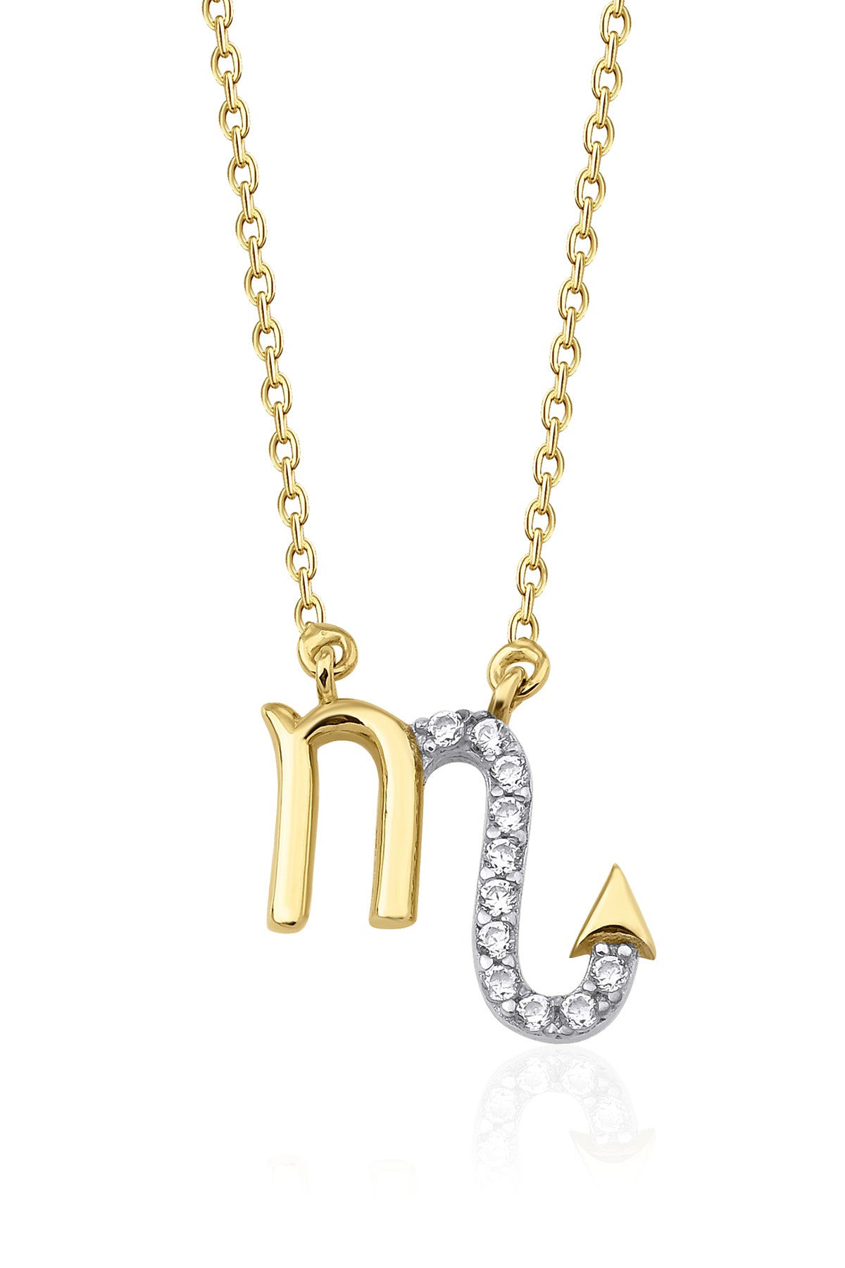 14K Gold Scorpio Zodiac Sign Necklace