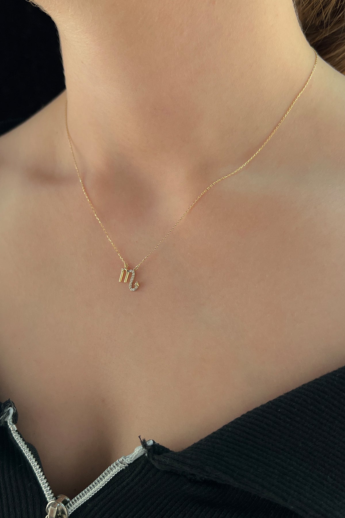 14K Gold Scorpio Zodiac Sign Necklace