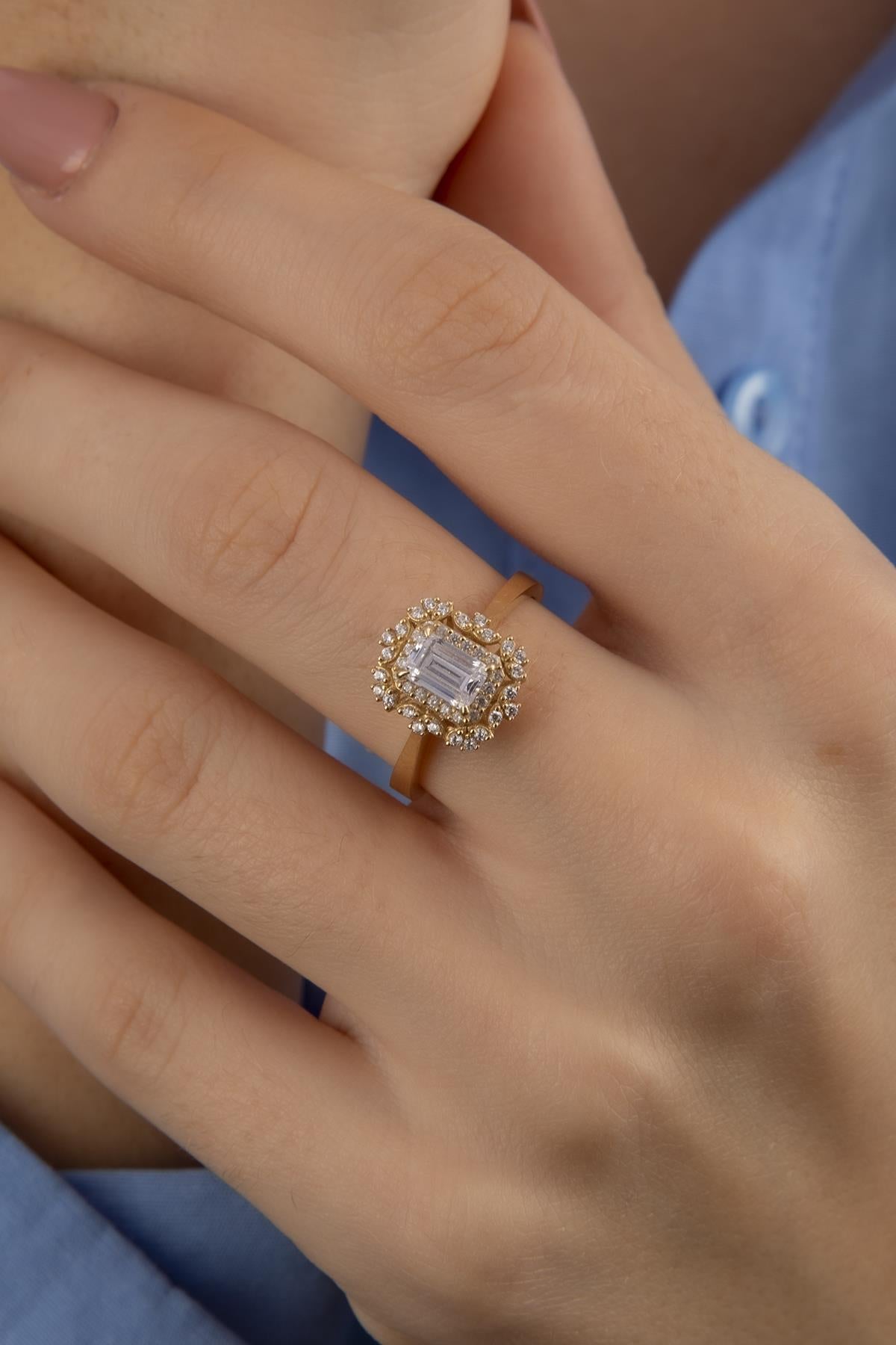 14K Gold Semi Mount Stone Ring