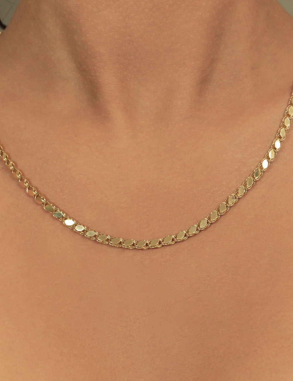 14K Gold Sequin Chain 0.192 inch