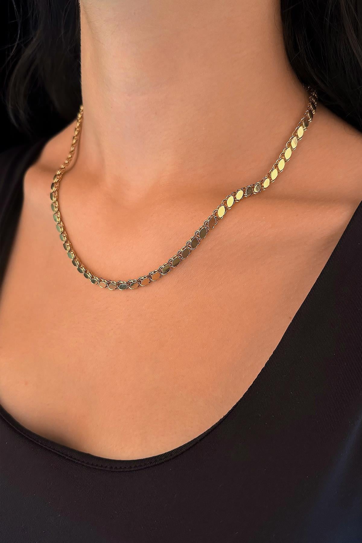 14K Gold Sequin Chain 0.208 inch