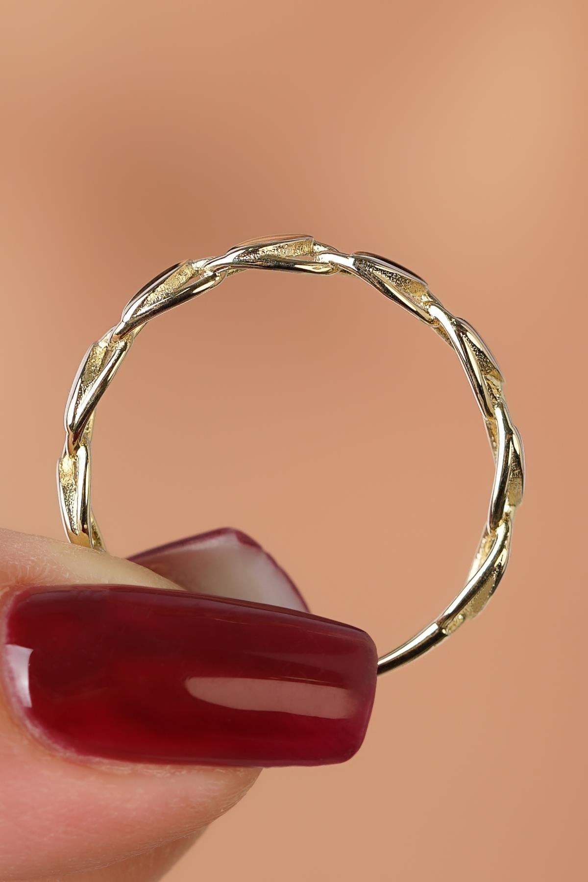 14K Solid Gold Sequin Disk Eternity Ring