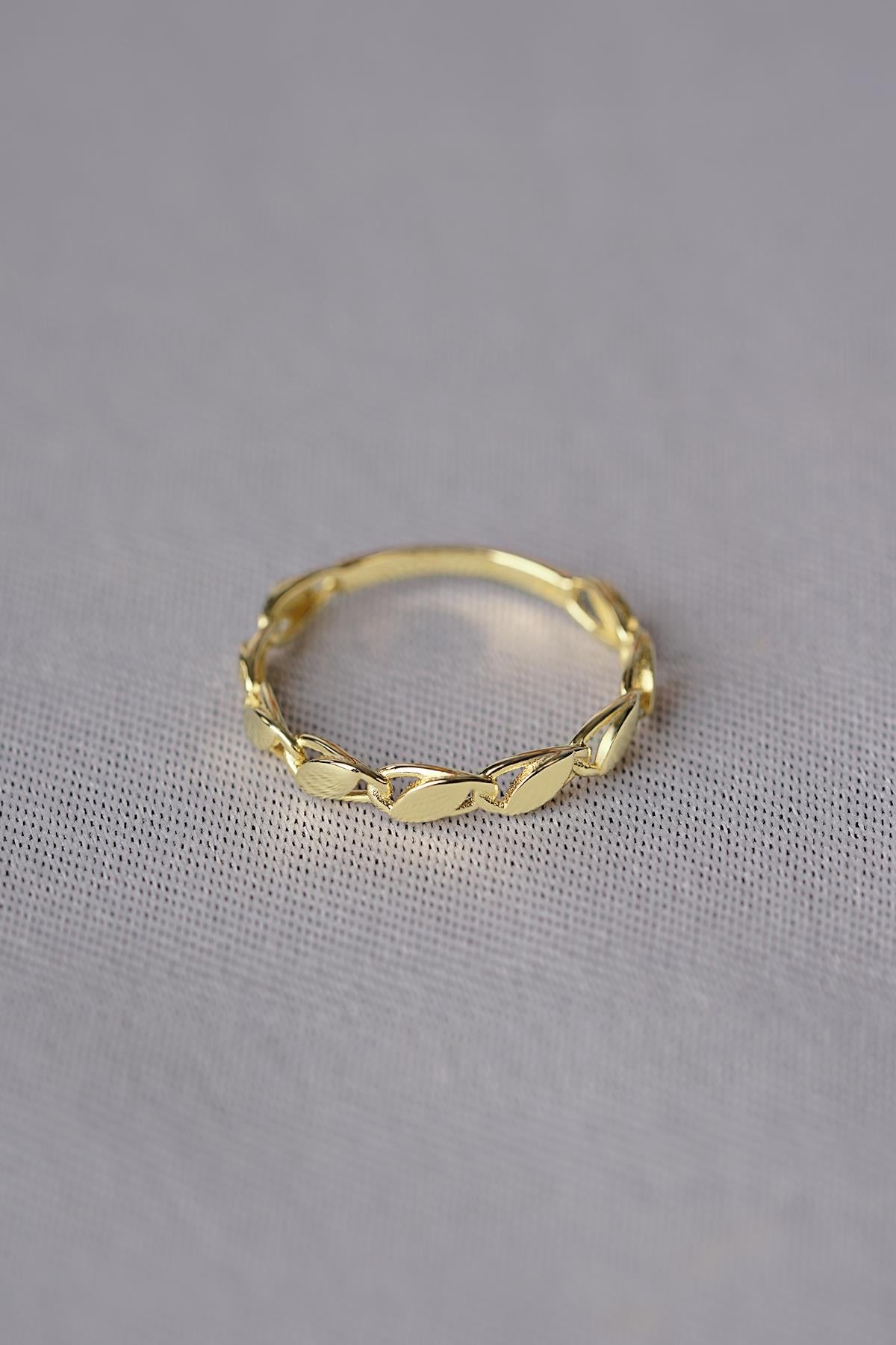 14K Solid Gold Sequin Disk Eternity Ring