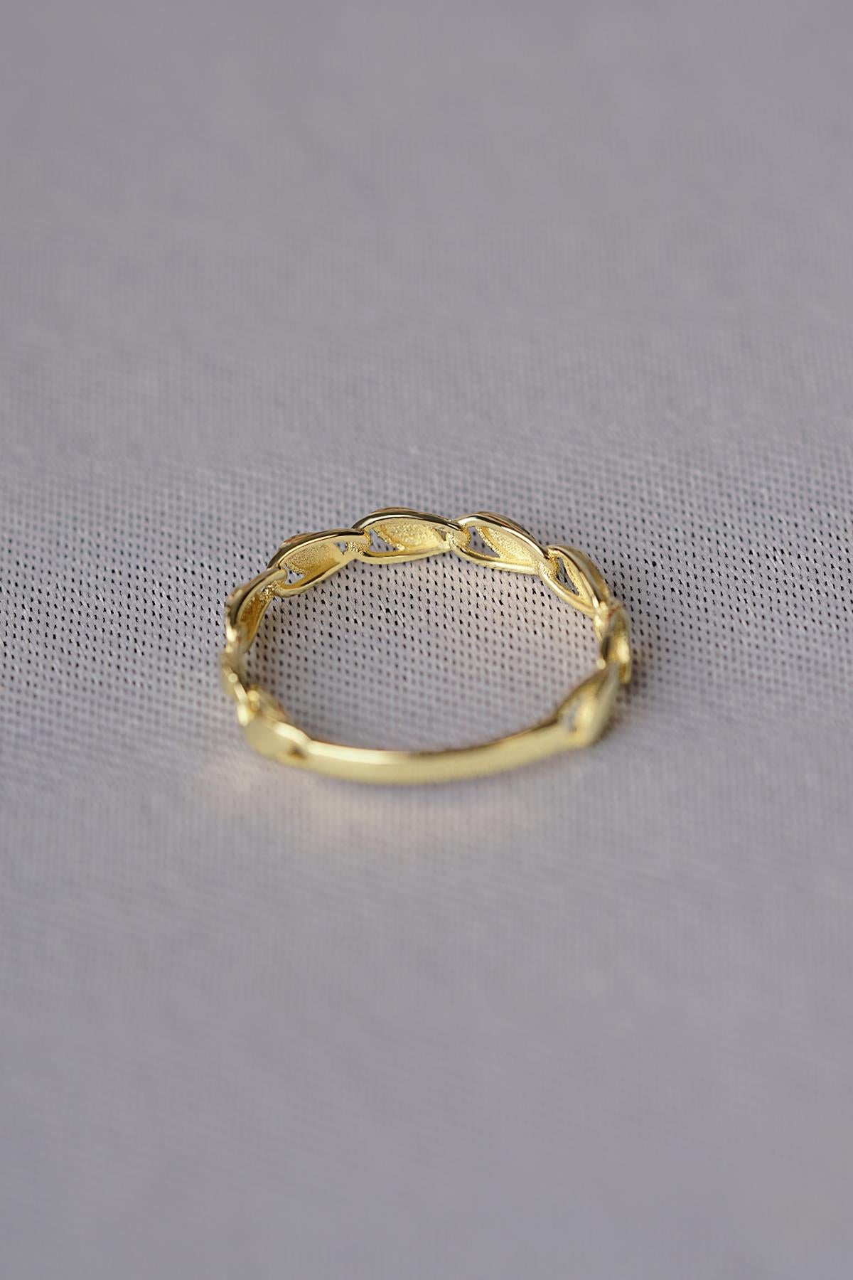 14K Solid Gold Sequin Disk Eternity Ring