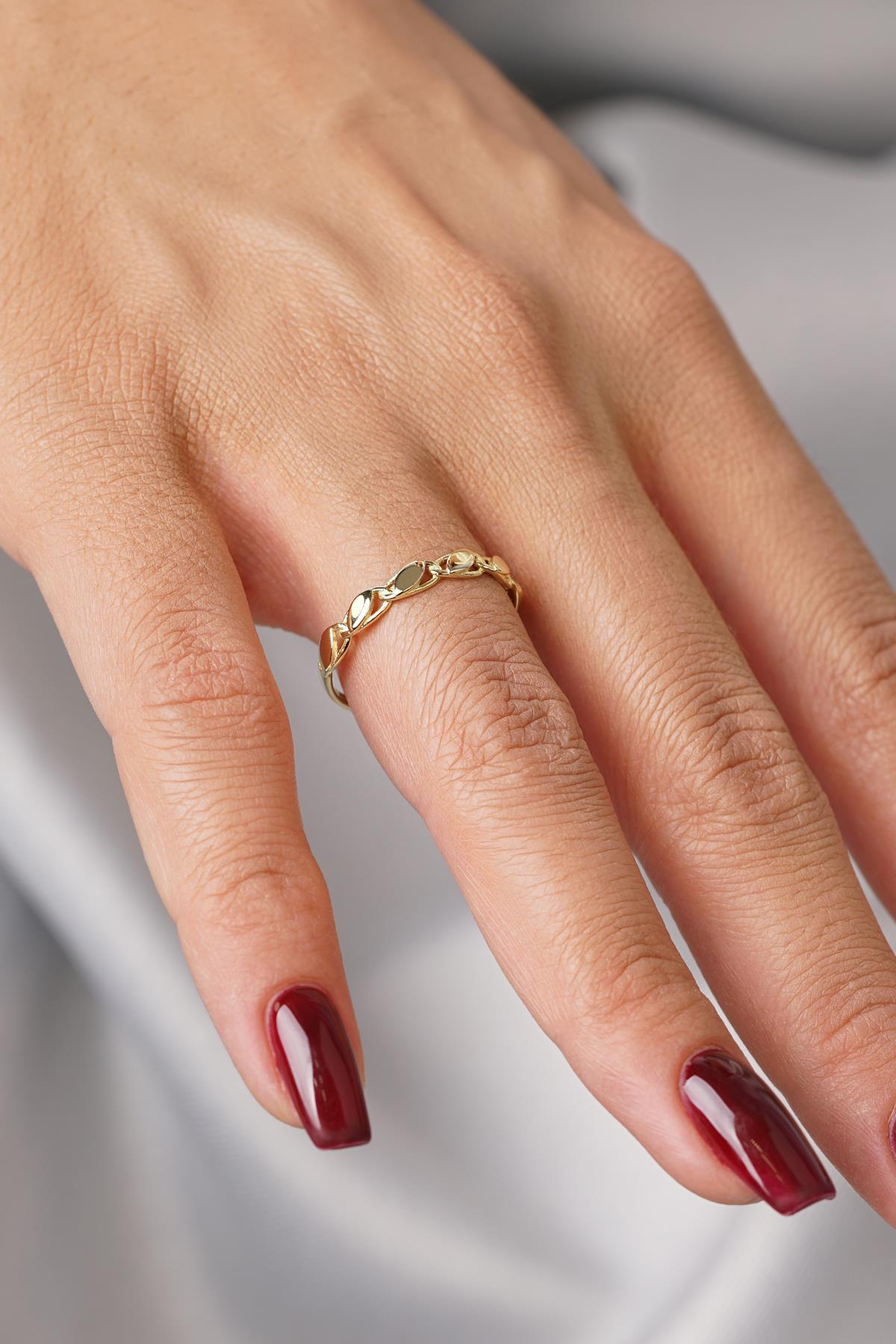 14K Gold Sequin Disk Eternity Ring
