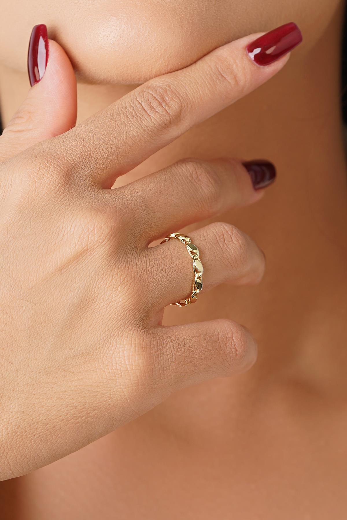 14K Gold Sequin Disk Eternity Ring