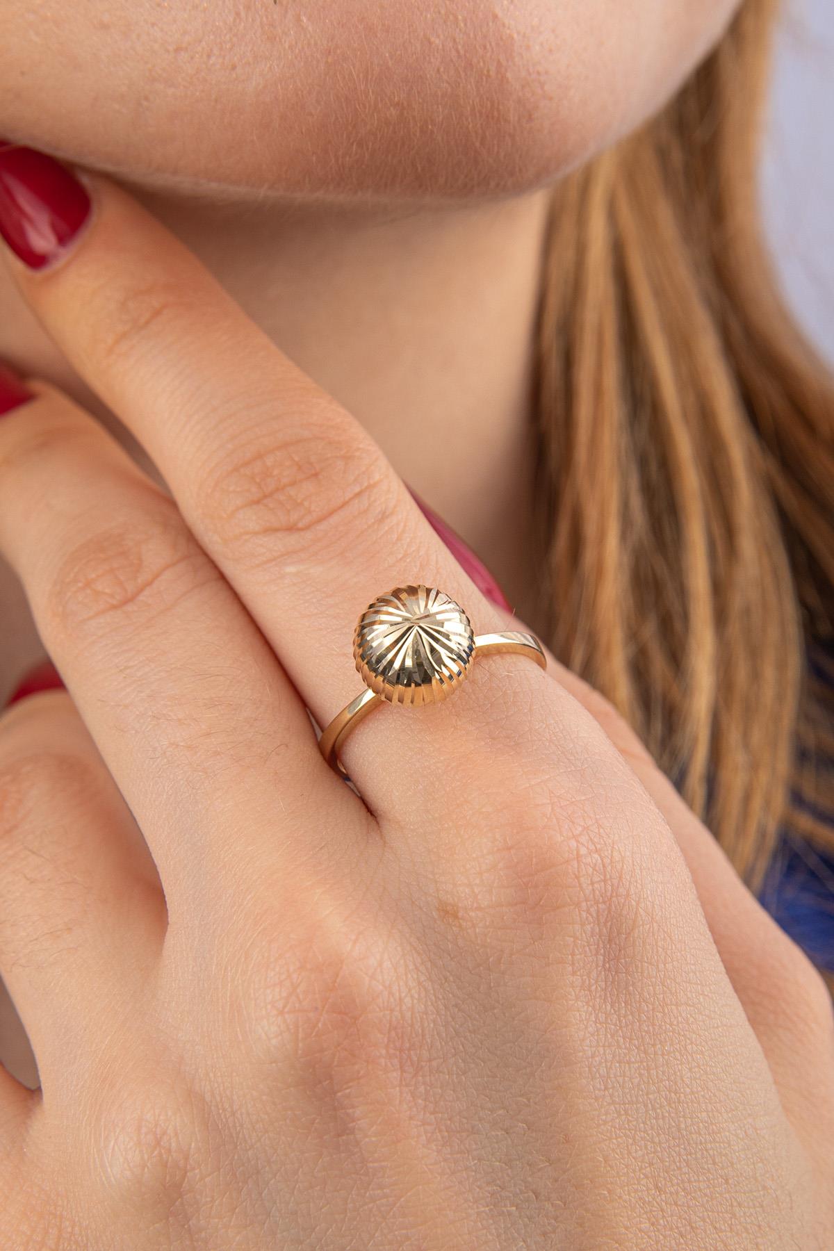 14K Gold Shiny Ball Ring 2