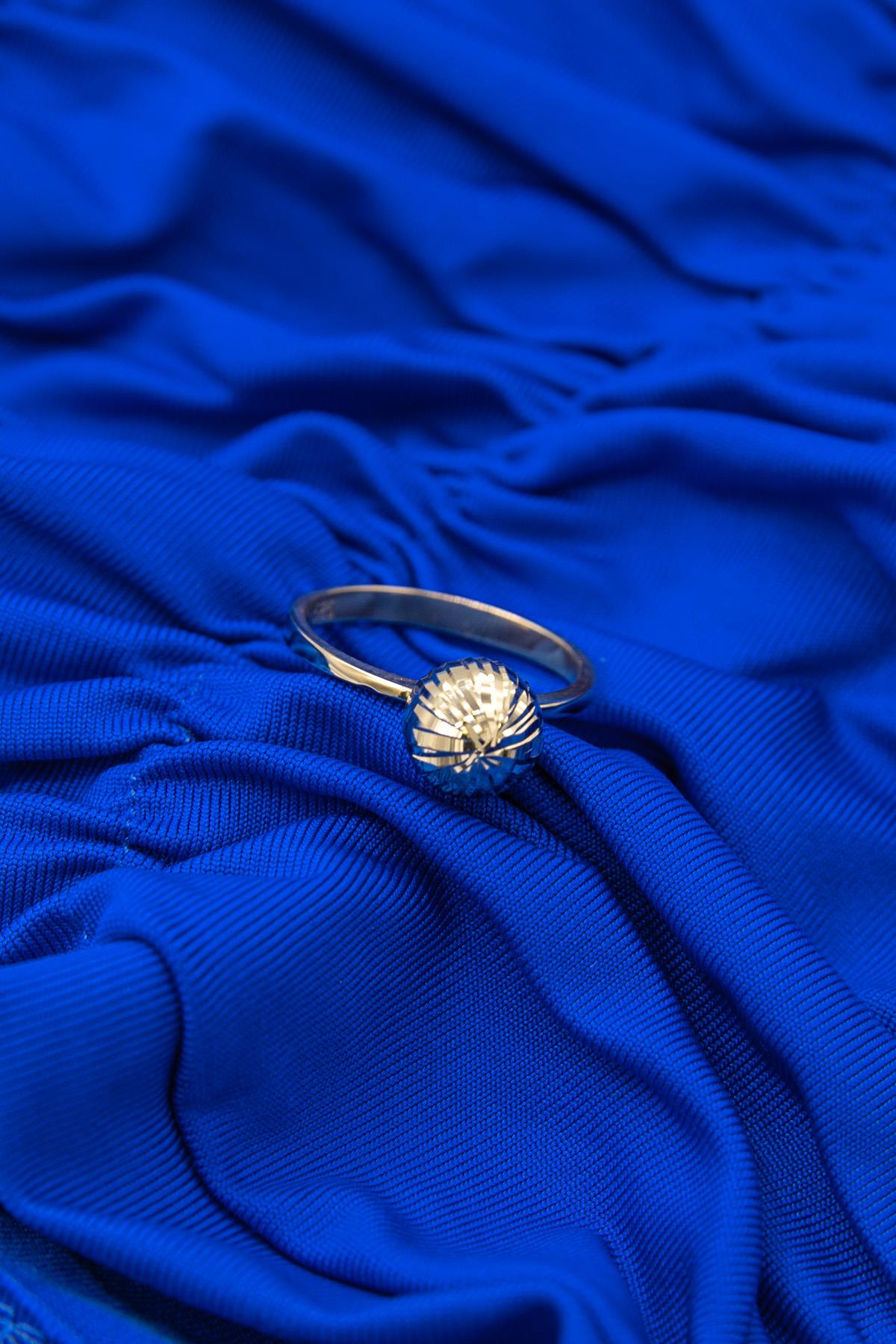 14K Solid Gold Shiny Ball Ring 3