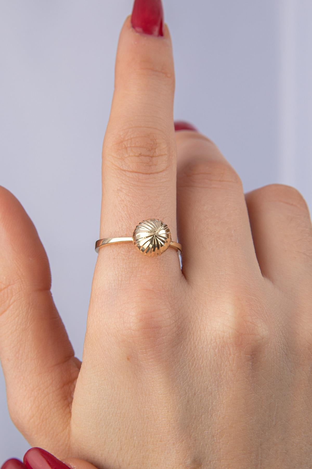 14K Gold Shiny Ball Ring 3