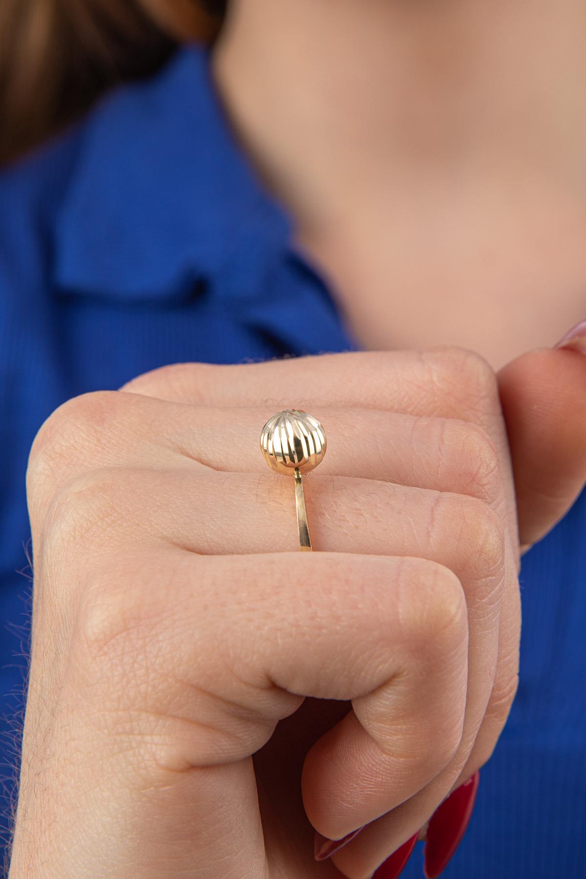 14K Gold Shiny Ball Ring 4