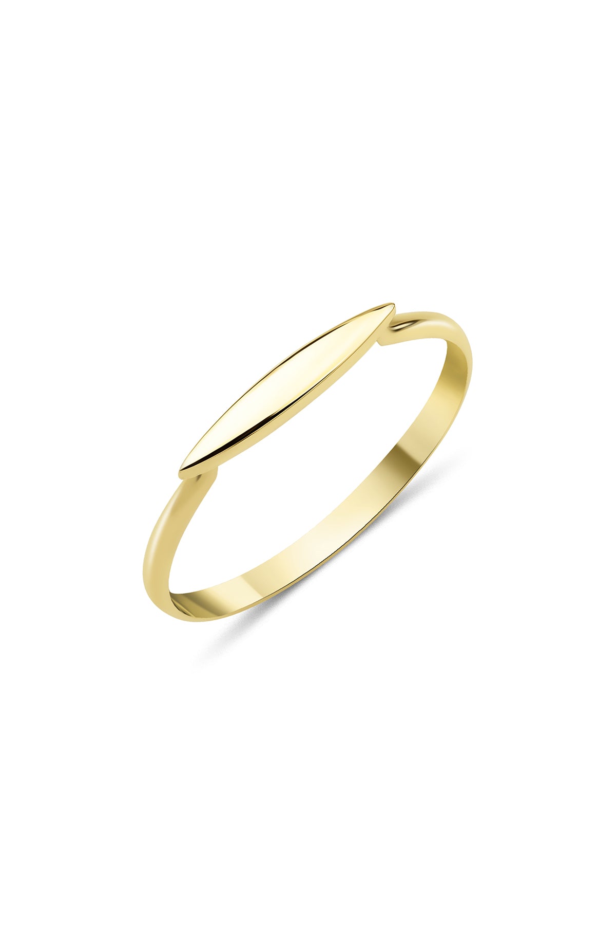 14K Gold Slim Signet Ring