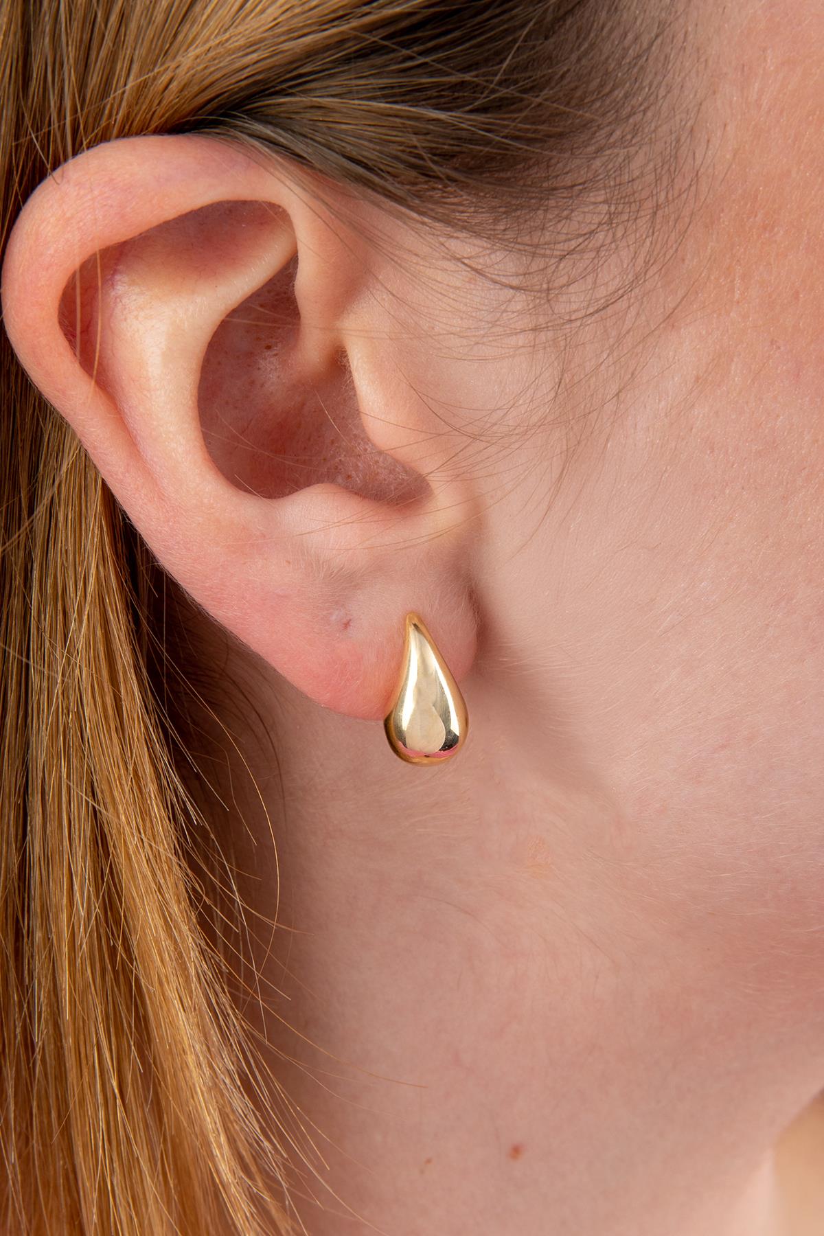 14K Gold Small Drop Shape Earrings