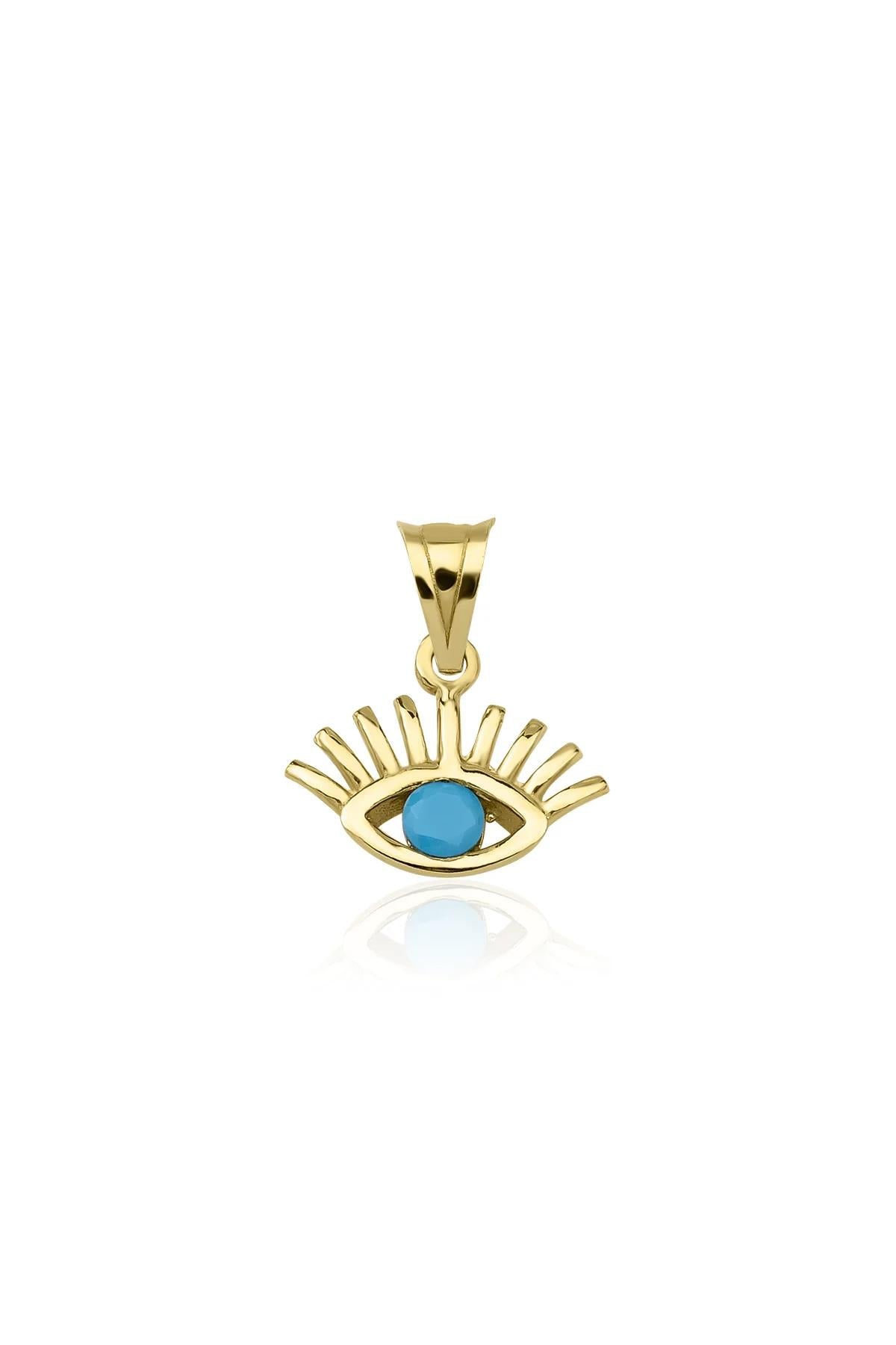 14K Gold Small Evil Eye Charm