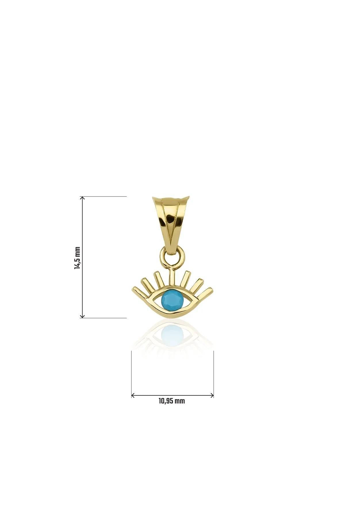14K Gold Small Evil Eye Charm