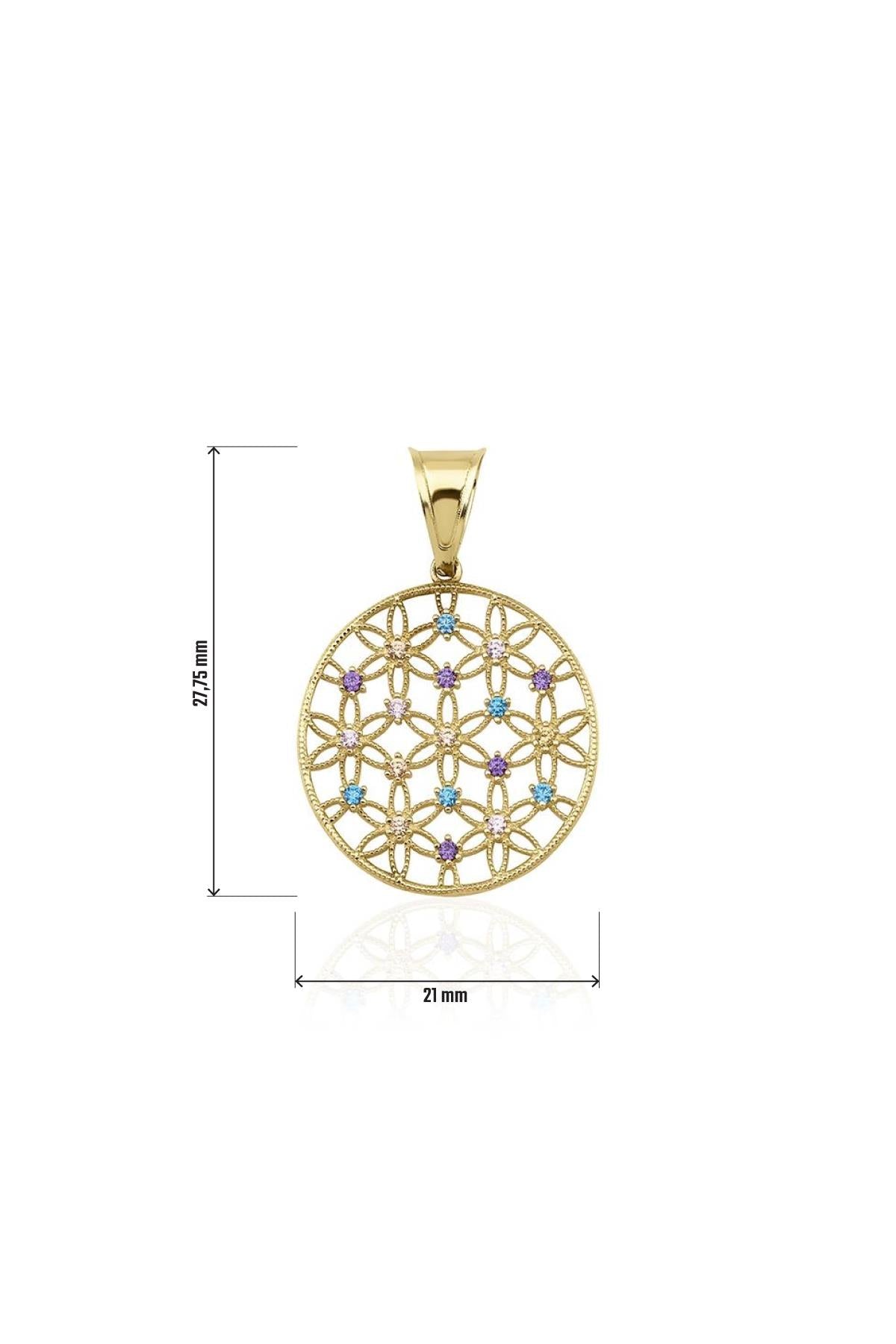14K Gold Small Flower Of Life Charm