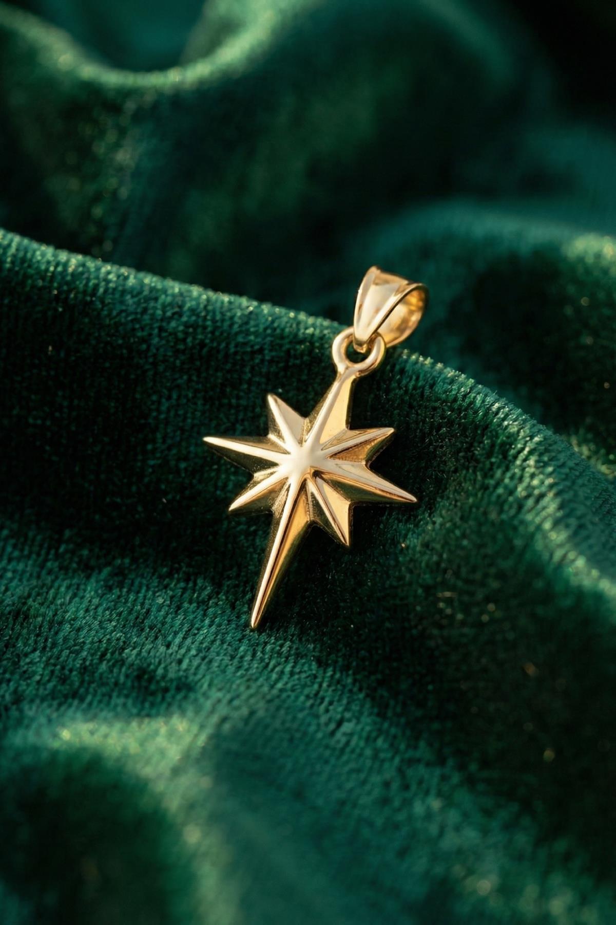14K Gold Small North Star Charm