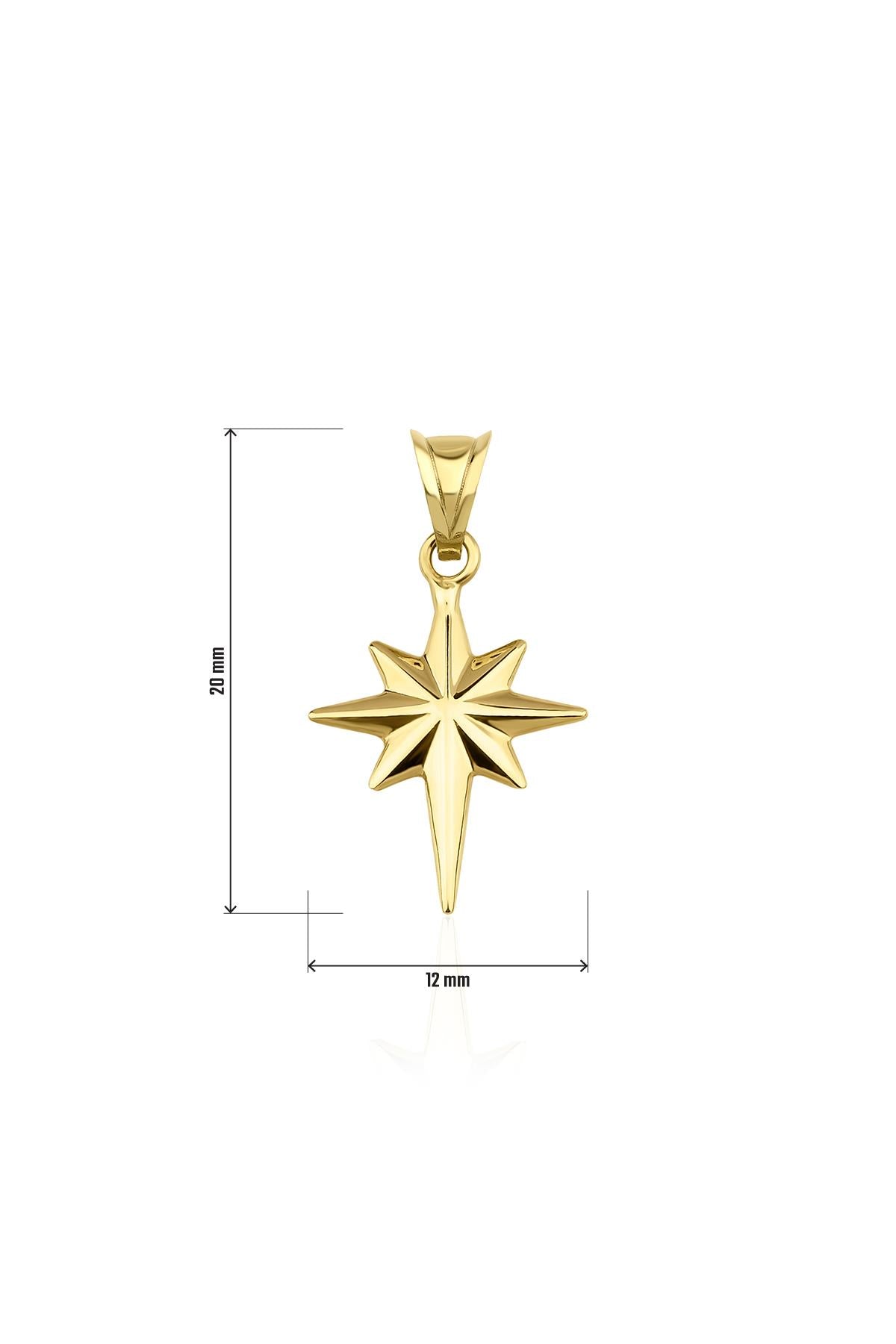 14K Gold Small North Star Charm