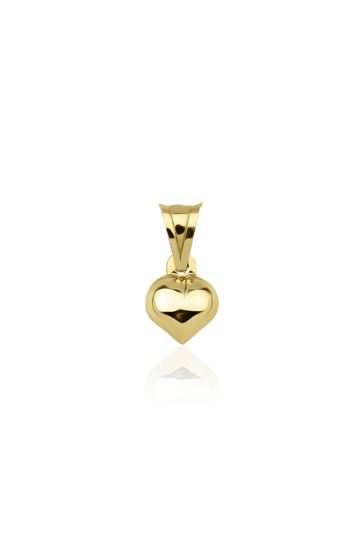 14K Gold Small Puff Heart Charm