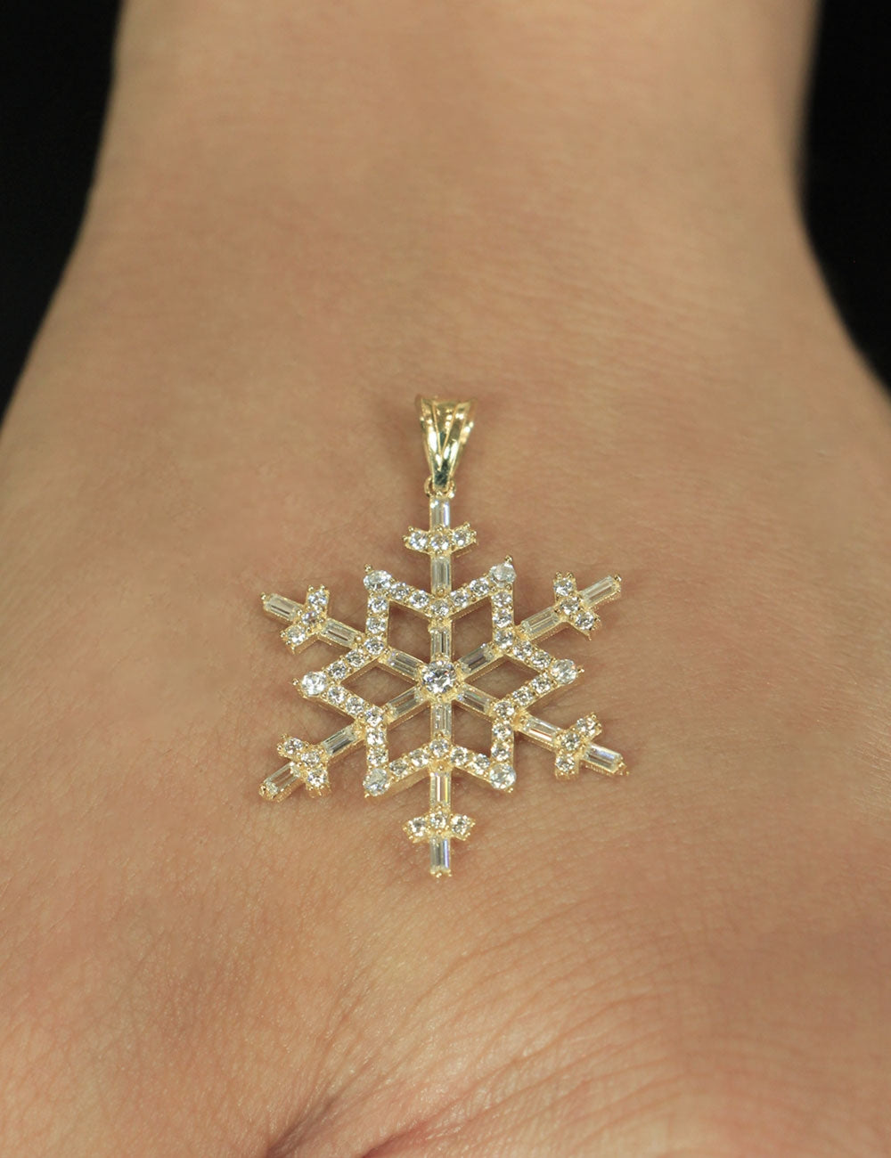 14K Gold Snowflake Charm