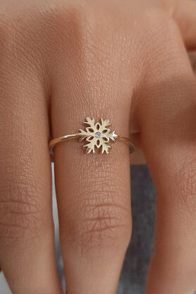 14K Gold Snowflake Ring