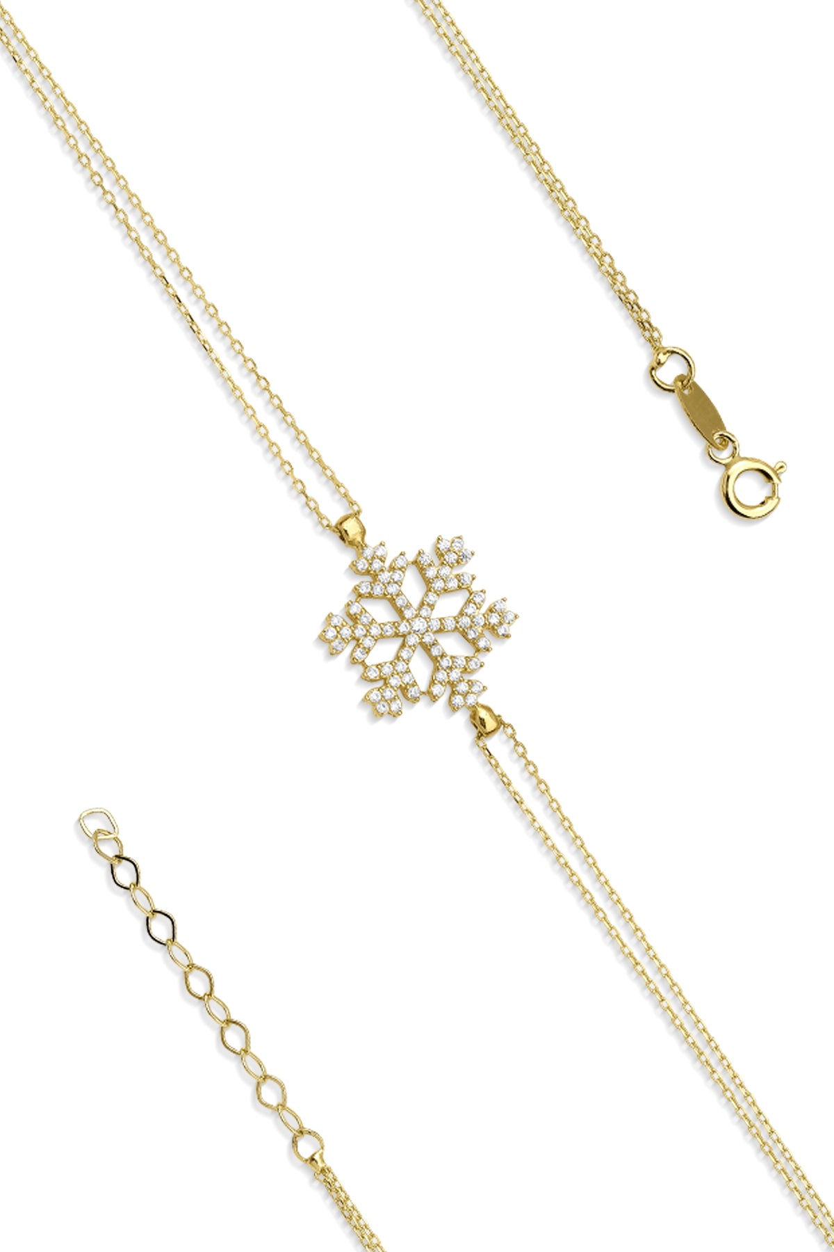 14K Gold Snowflake Shape Bracelet