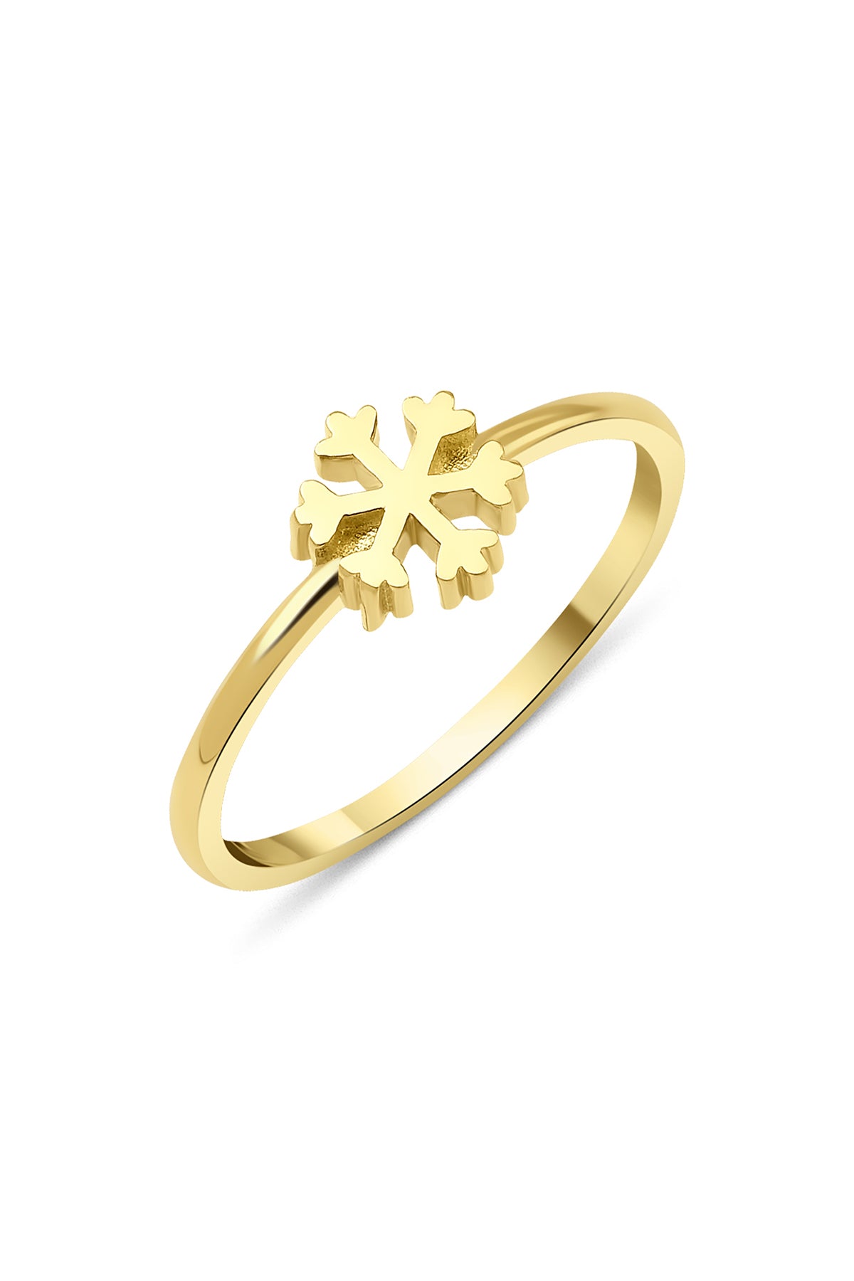 14K Gold Snowflake Shaped Ring