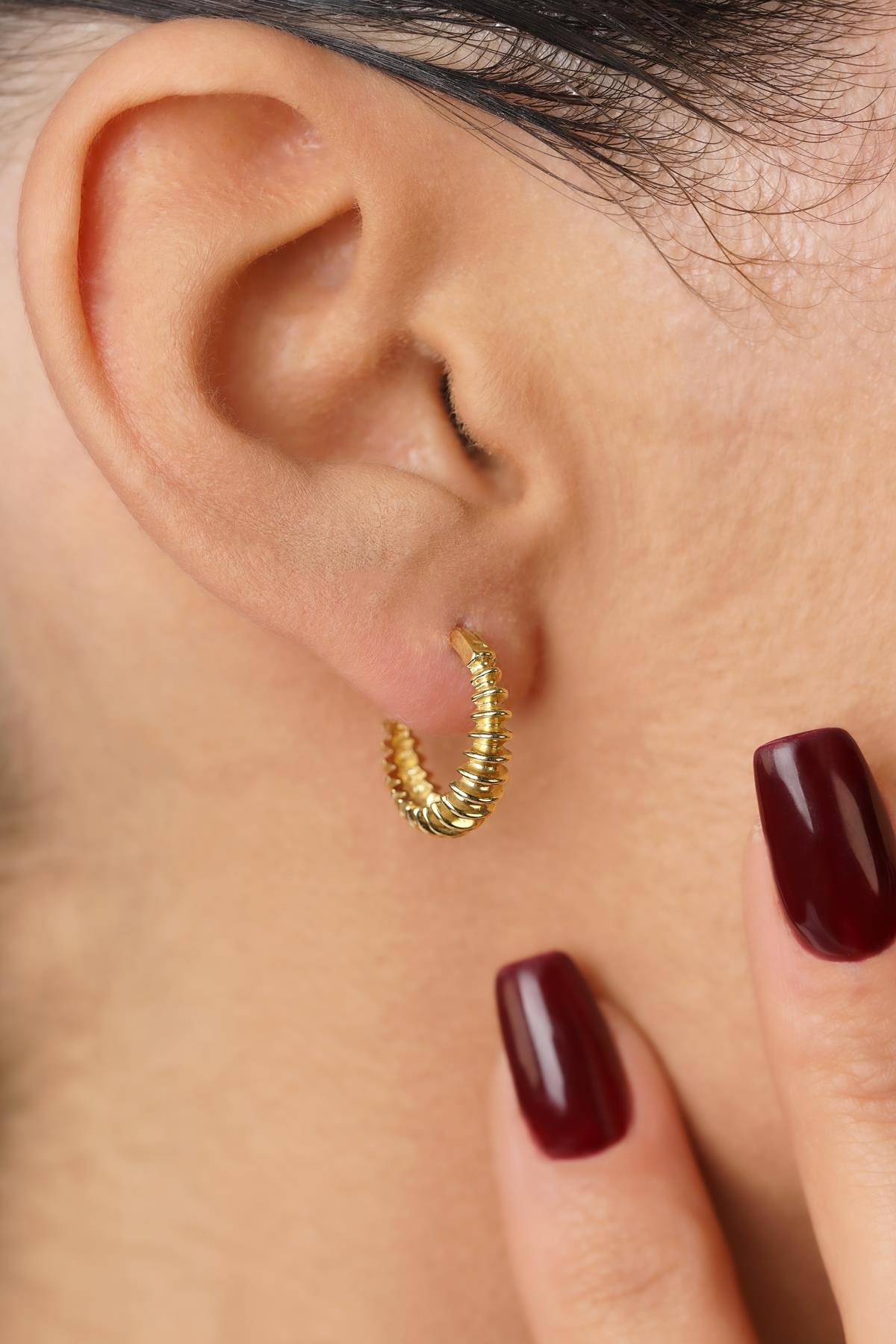 14K Gold Spiral Hoop Earrings