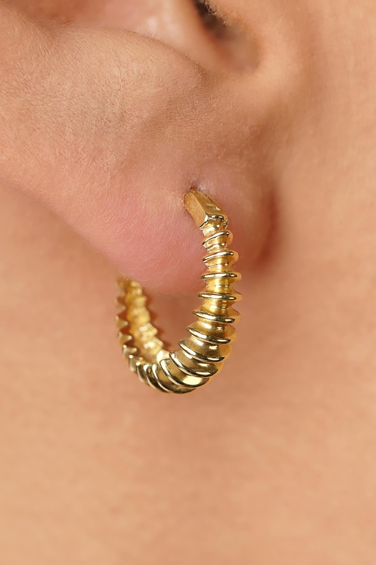 14K Gold Spiral Hoop Earrings