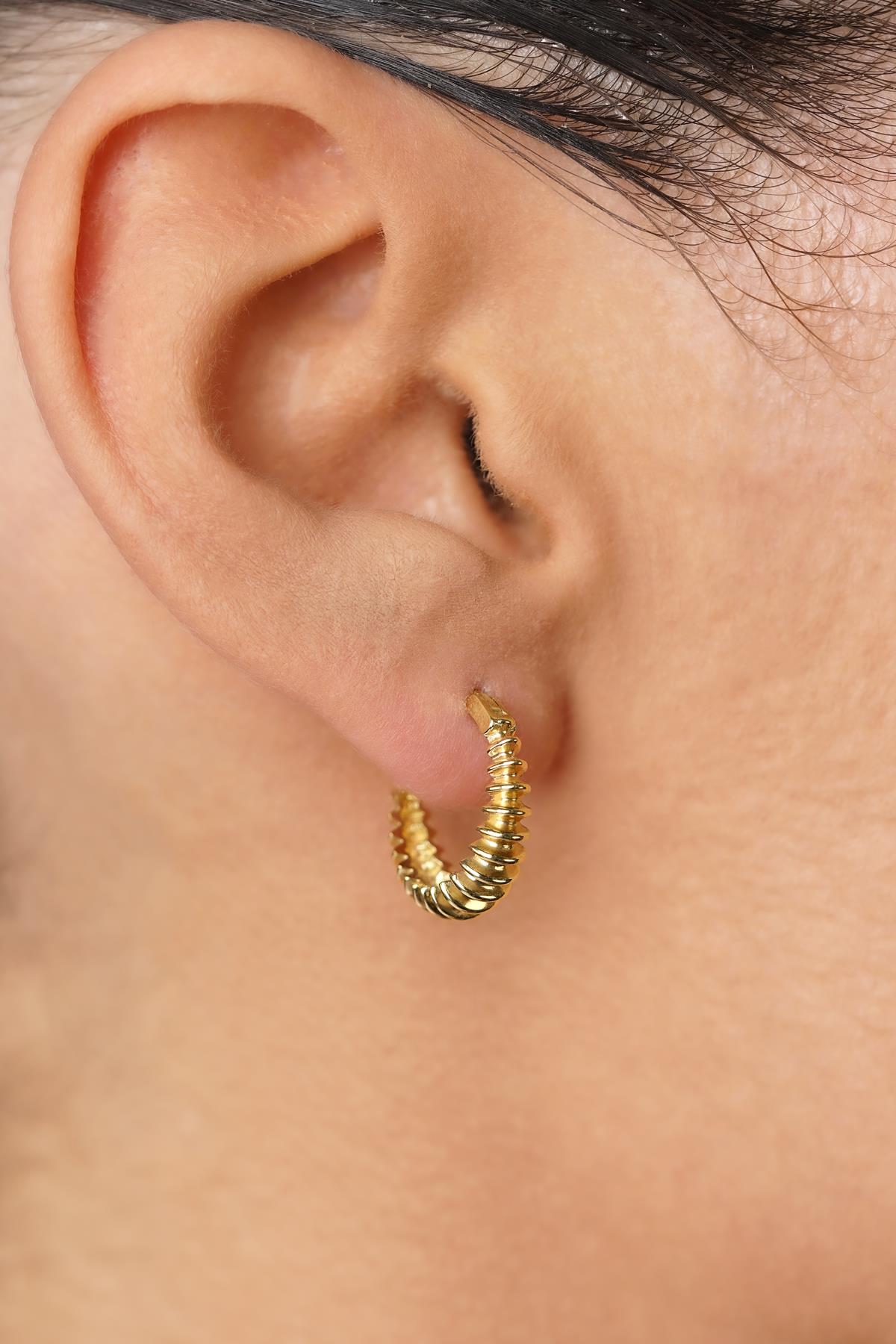 14K Gold Spiral Hoop Earrings