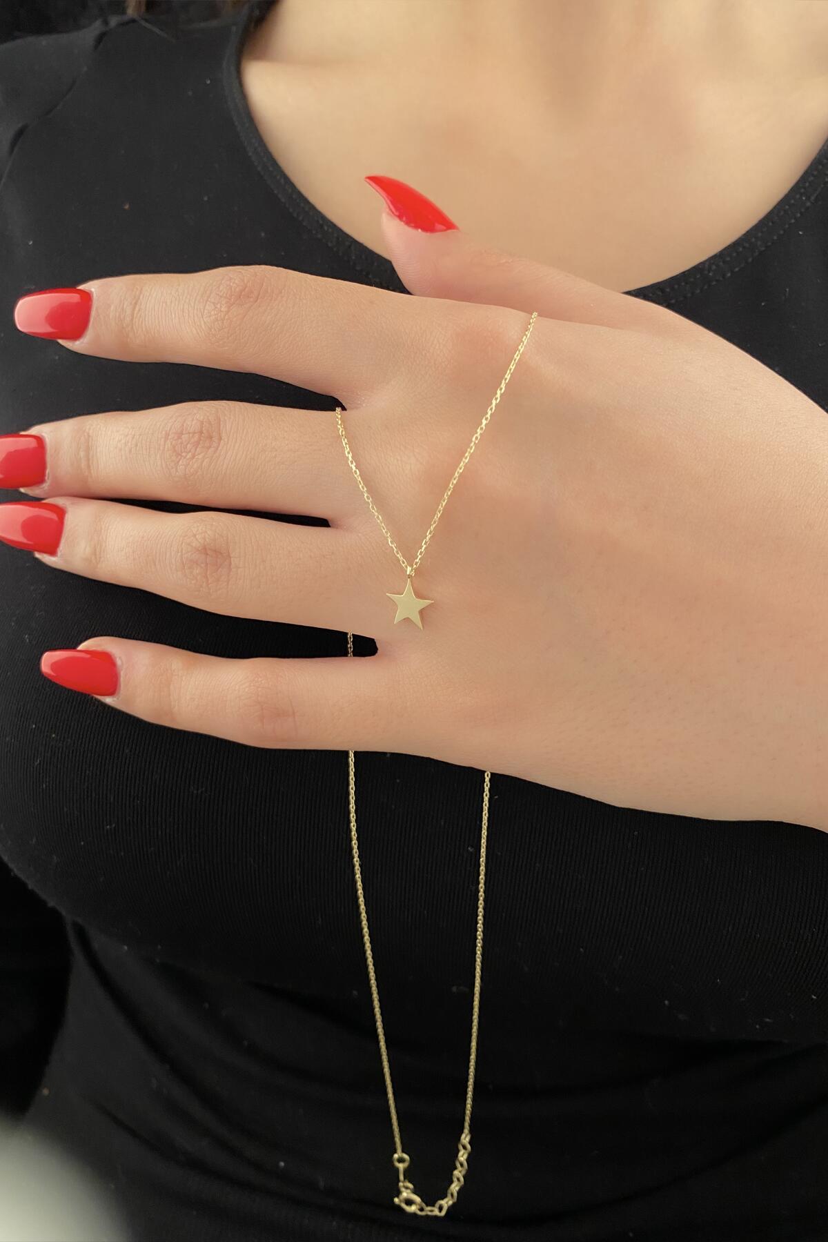 14K Gold Star Charm Necklace