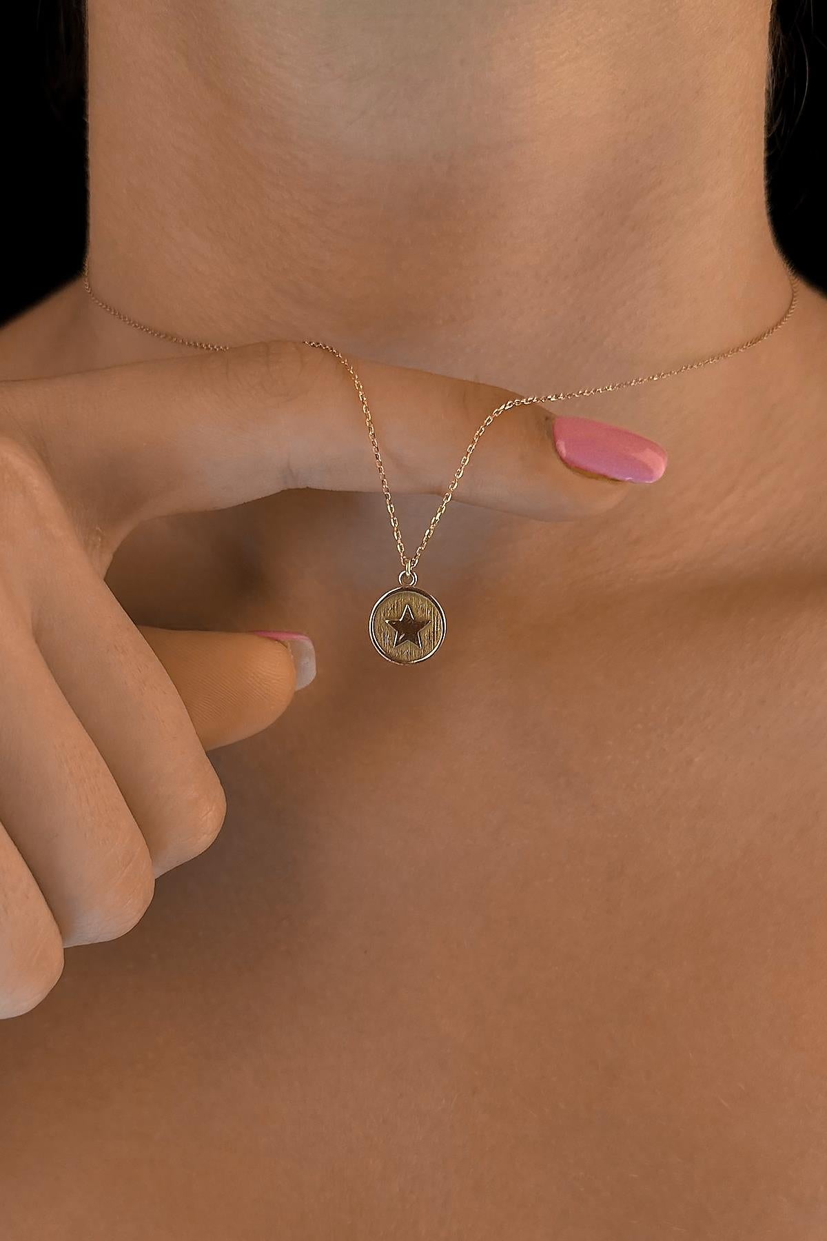 14K Gold Star Charm Necklace