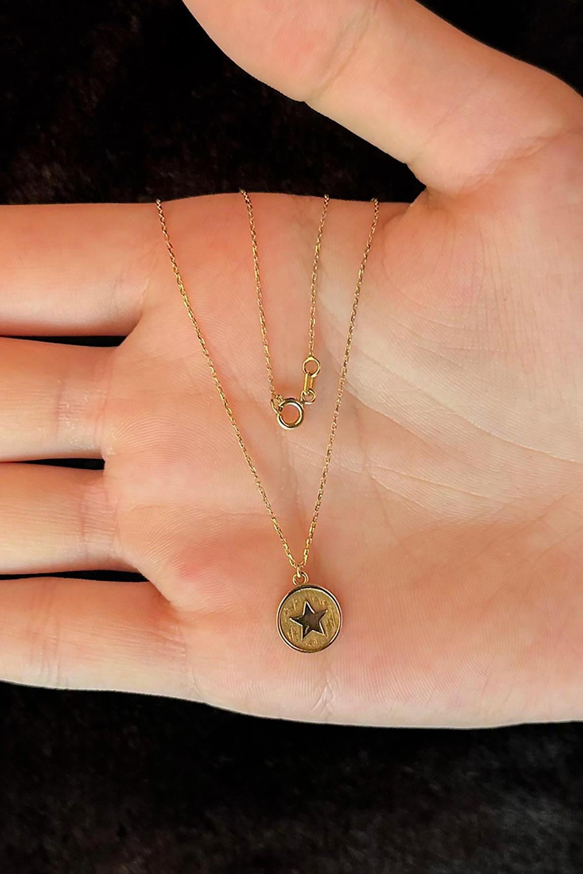 14K Gold Star Charm Necklace