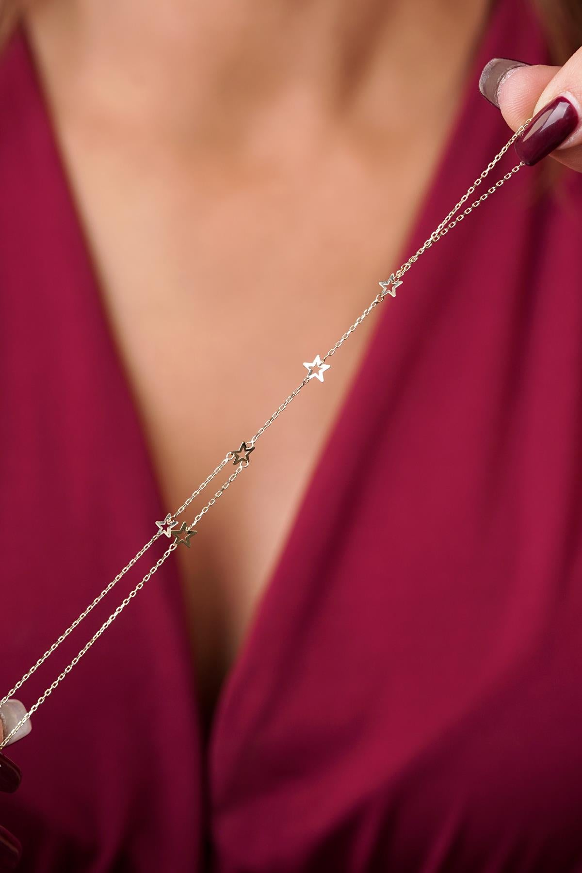 14K Gold Star Hand Chain