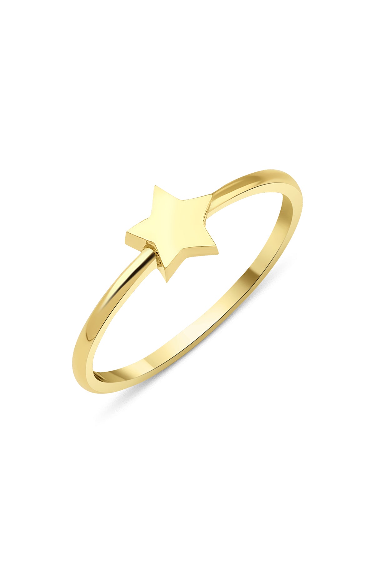 14K Gold Star Shaped Ring