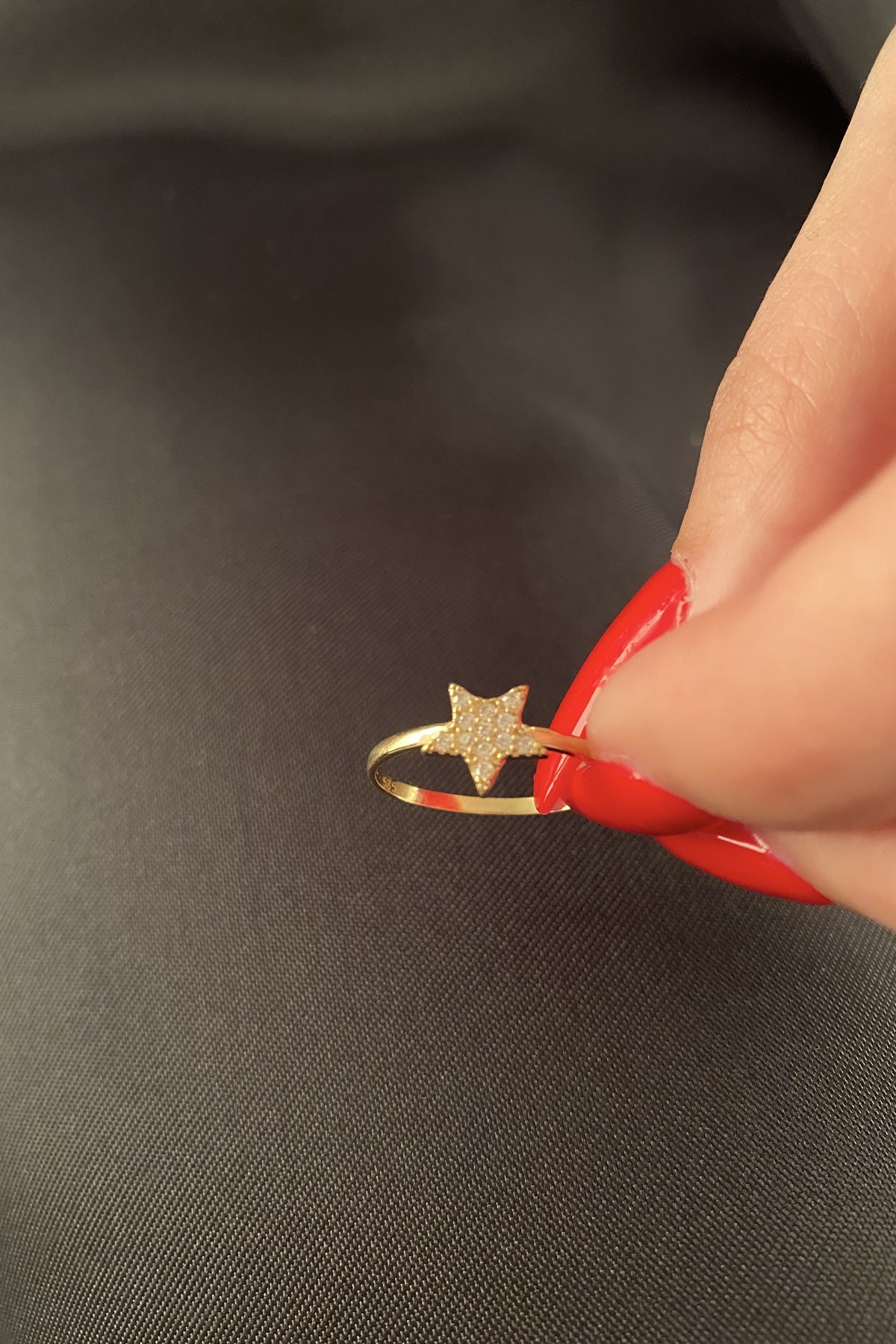 14K Gold Star Shaped Ring