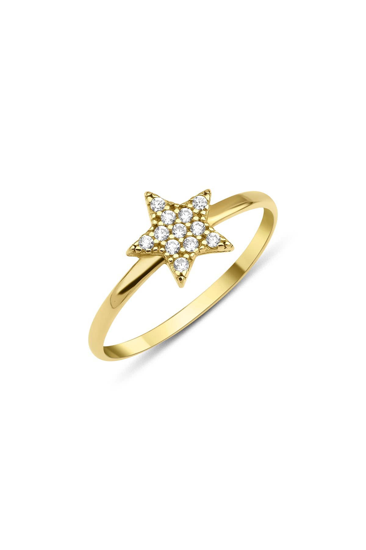 14K Gold Star Shaped Ring