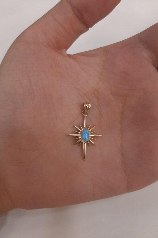 14K Gold Starburst Charm